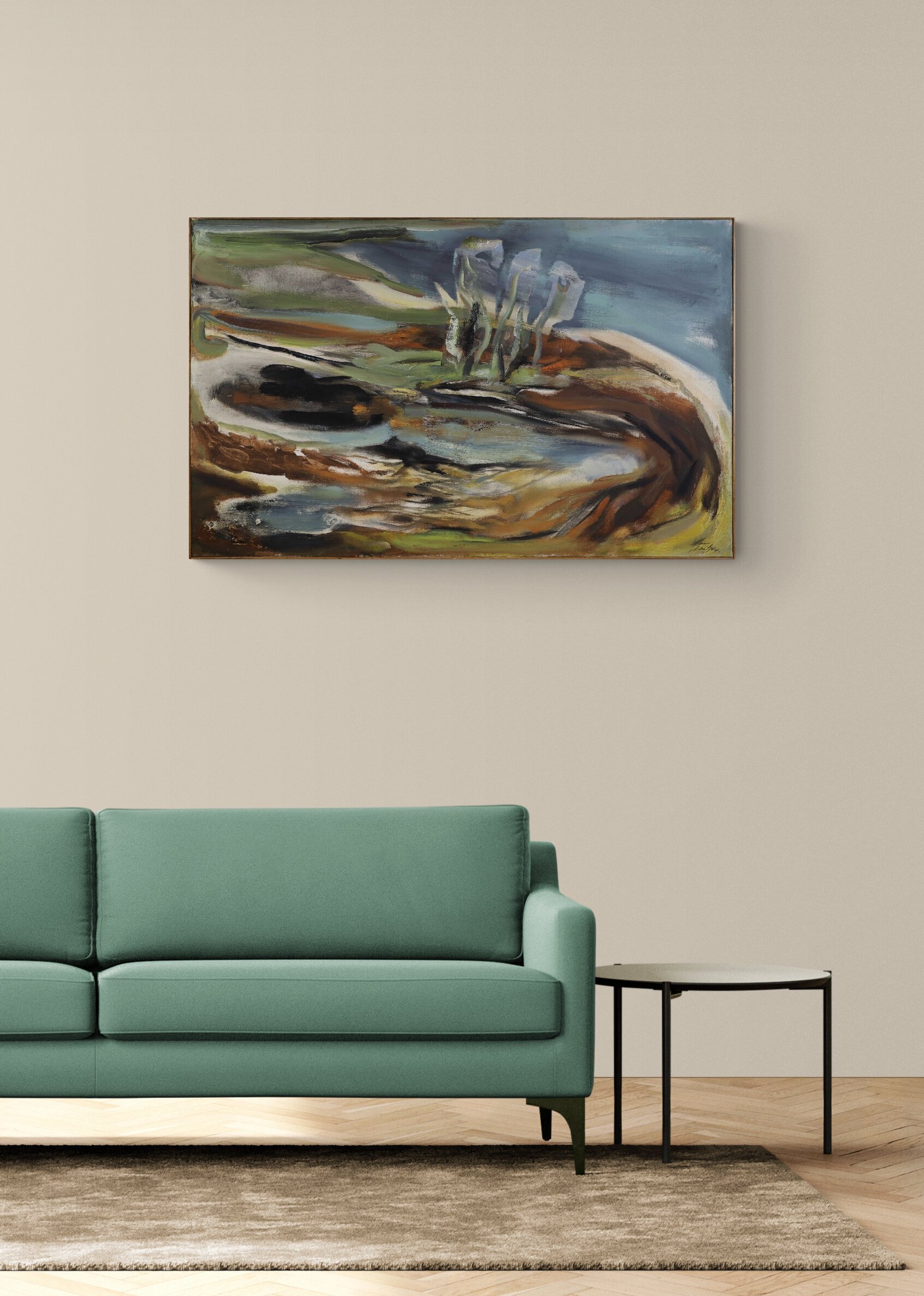 Anna Staritsky, Distant Unravelling, 1960s. Original abstract oil painting by Anna Staritsky.