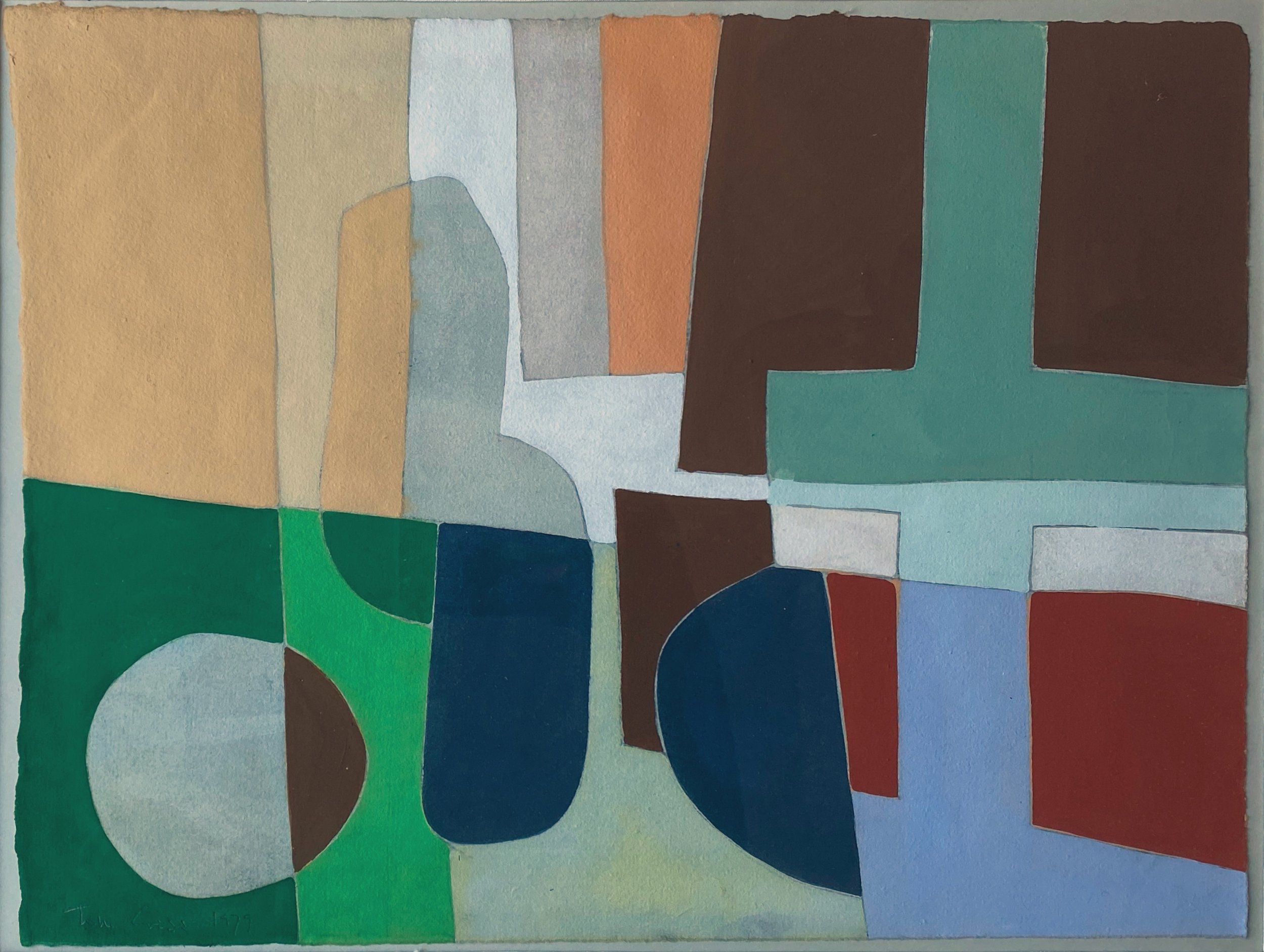 Tom Cross - Still life 'Egg and Window' (1979), original abstract gouache painting.