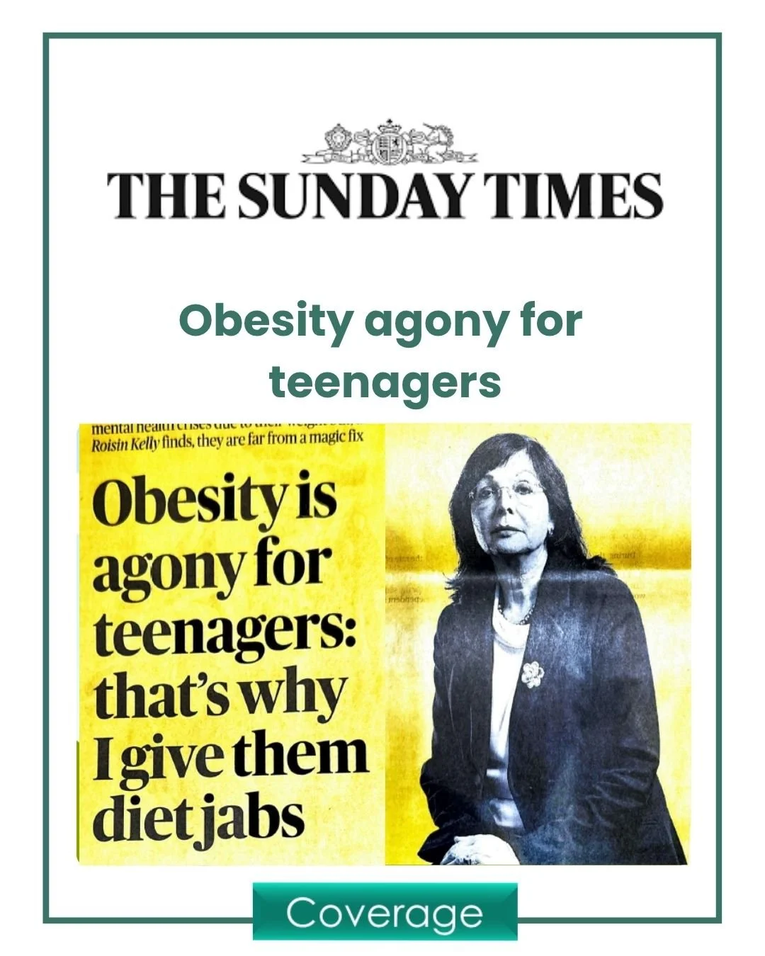 It’s fantastic our client Diet UK and Dr Sindy Newman featured in The Sunday Times.
At Positive Communications we are committed to helping our clients raise awareness around important health issues, and this piece has already sparked significa