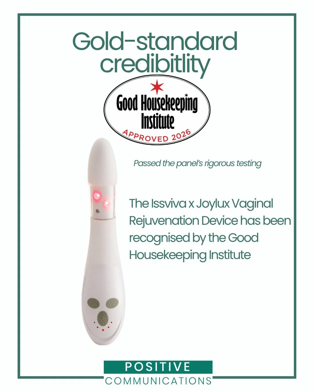 The @goodhousekeepinguk Institute is the most widely recognised source of accurate, trusted product reviews. It&rsquo;s the gold standard of product placement, and we&rsquo;re delighted that the @issvivamenopause x @joyluxinc Vaginal Rejuvenation Dev