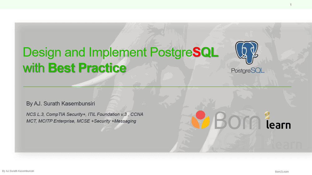 Course: Design and Implement PostgreSQL with Best Practices — Born2Learn