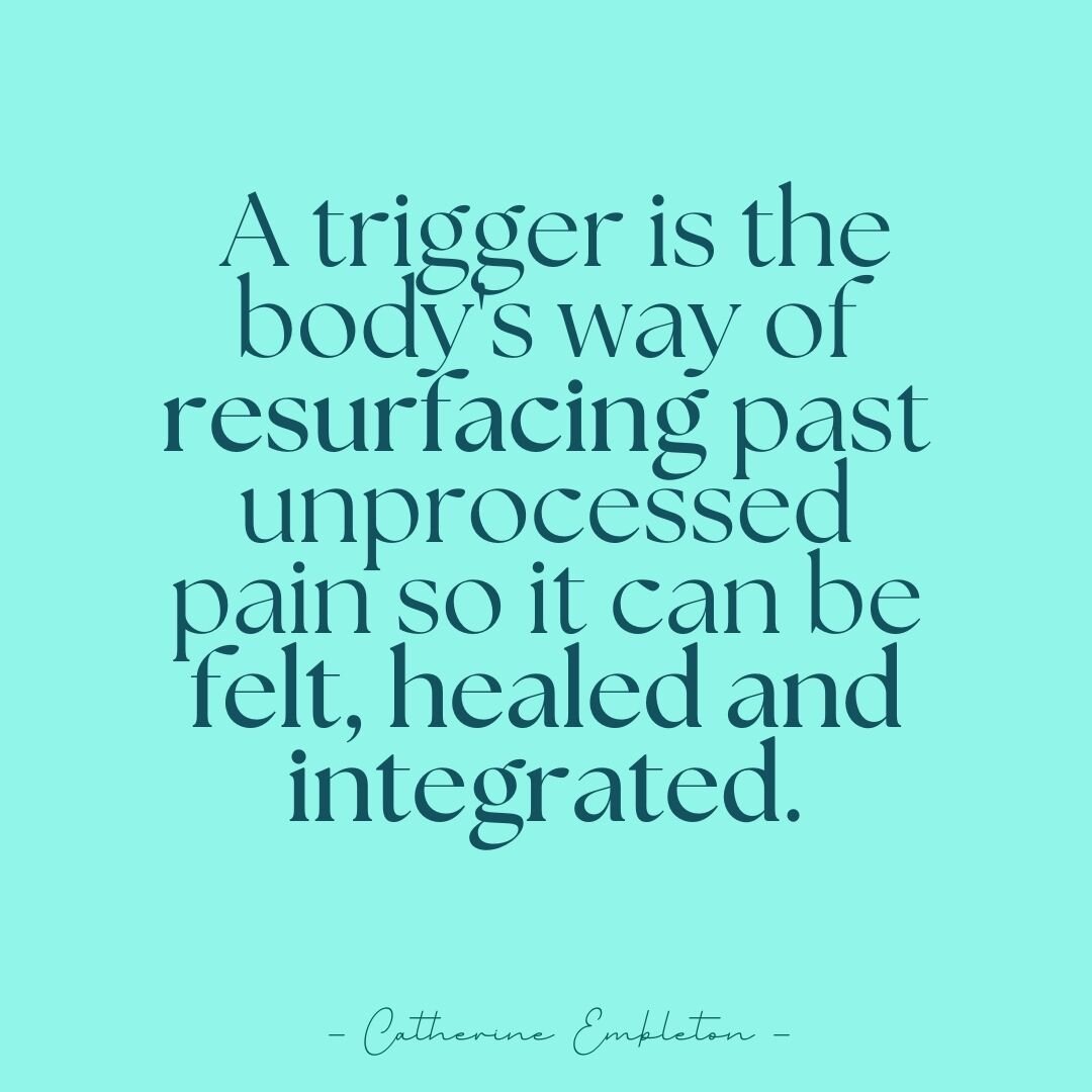 ✨ A trigger is the body's way of resurfacing past unprocessed pain so it can be felt, healed and integrated.✨ 

Do not be scared by friends of your triggers, they are your road map, they are your guide for the spaces and places within yourself that n