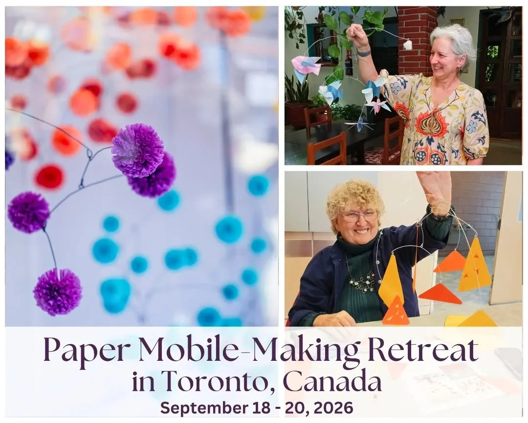 Come visit me in Toronto this fall and learn how to make mobiles out of wire and paper in this 3-day long weekend seminar. 

You'll learn how to manipulate wire, create 3D paper modules and turn them into floating sculptures. 

A special highlight of