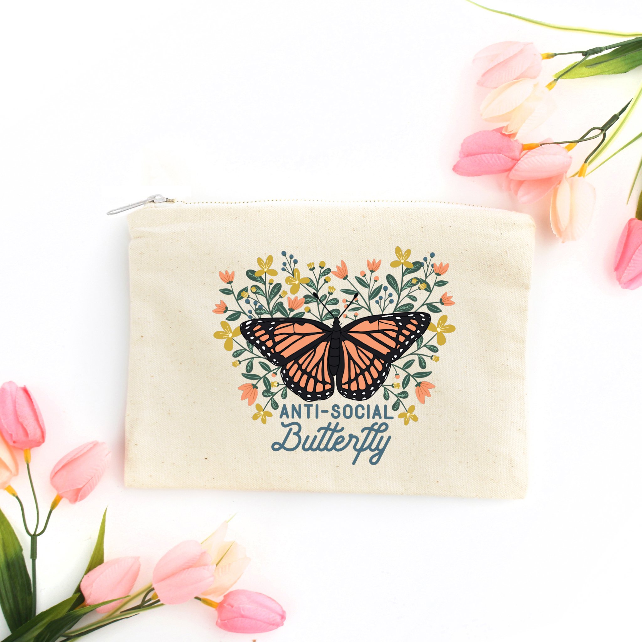 Anti-social Butterfly Cosmetic Bag