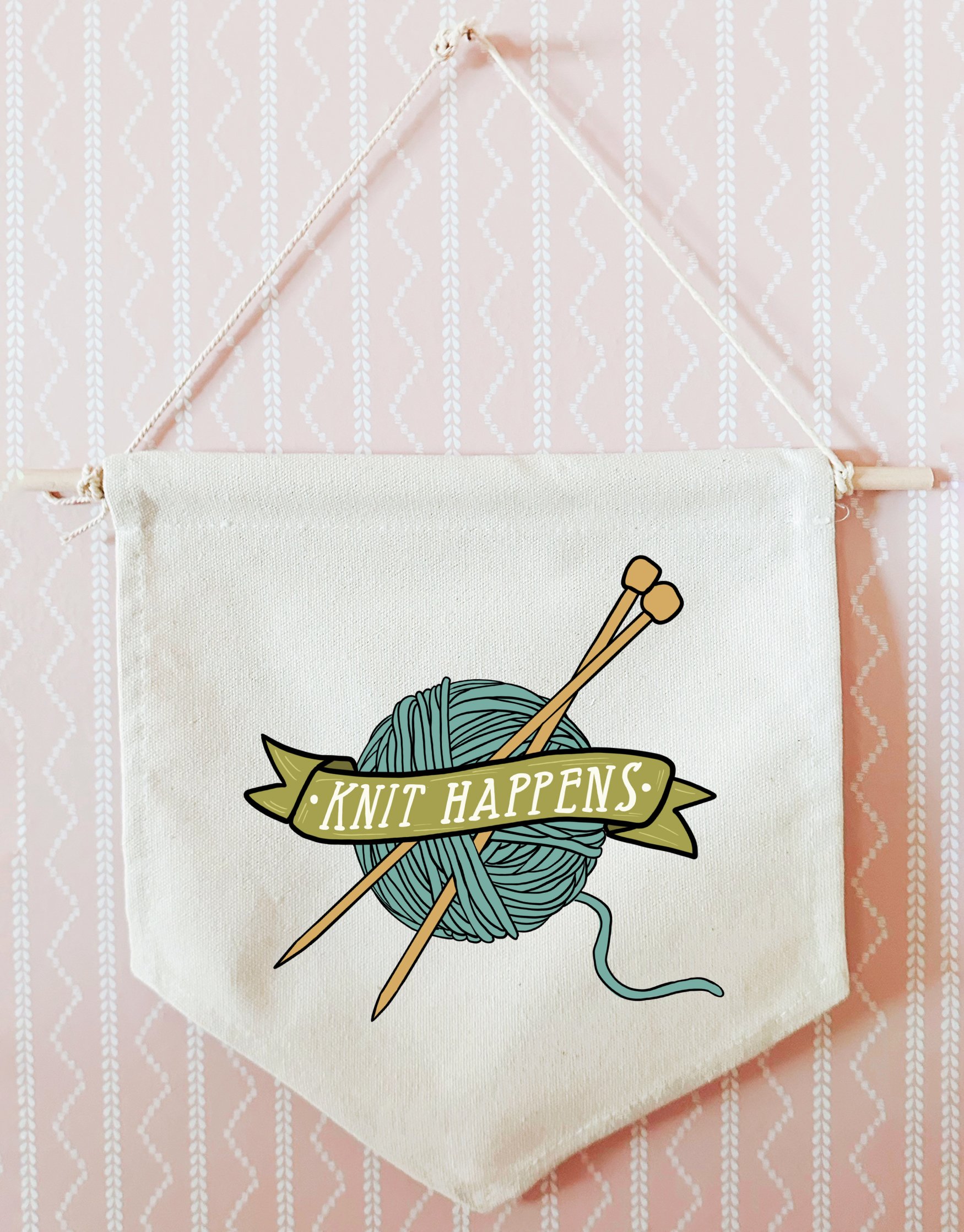 Knit Happens Pennant Flag