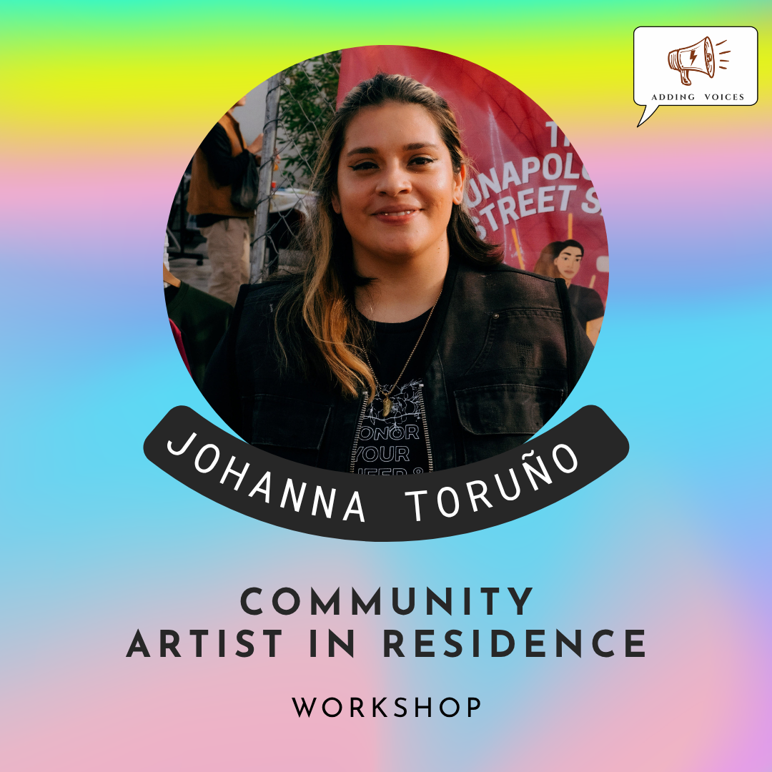 Johanna Toruño, she/her/ella  is a Salvadoran-born artist and Founder of the Unapologetic Street Series, utilizing the streets as a public platform and gallery. Her bold imagery and statements, often adorned in lush florals, celebrate queer, working 