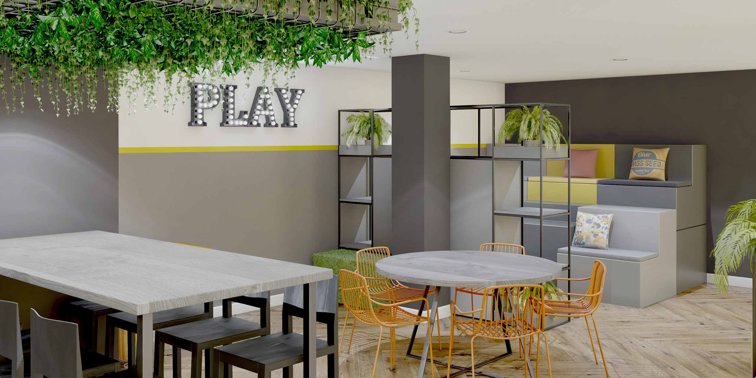 Communal area with box seating