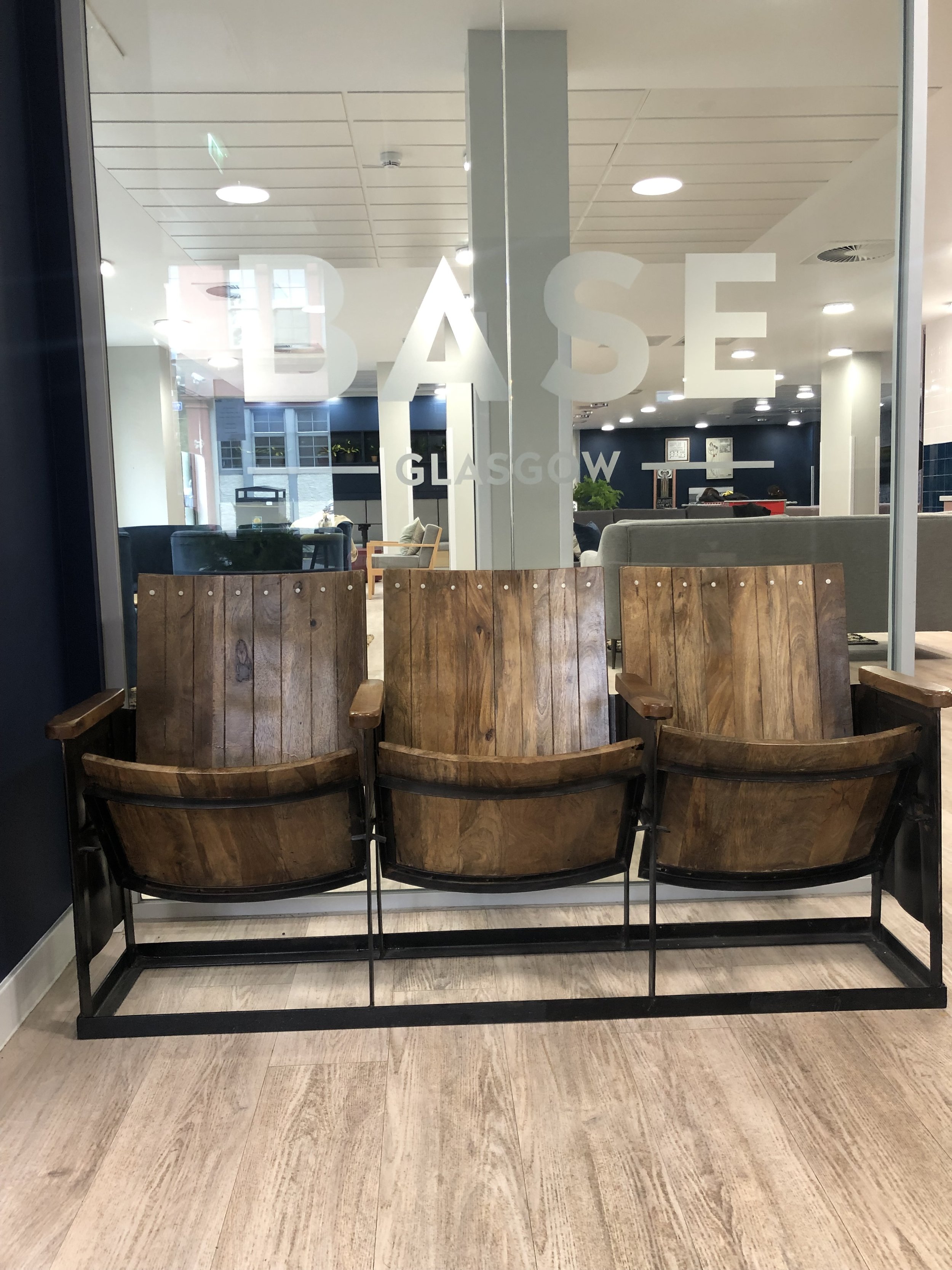 Reception area with theatre chairs