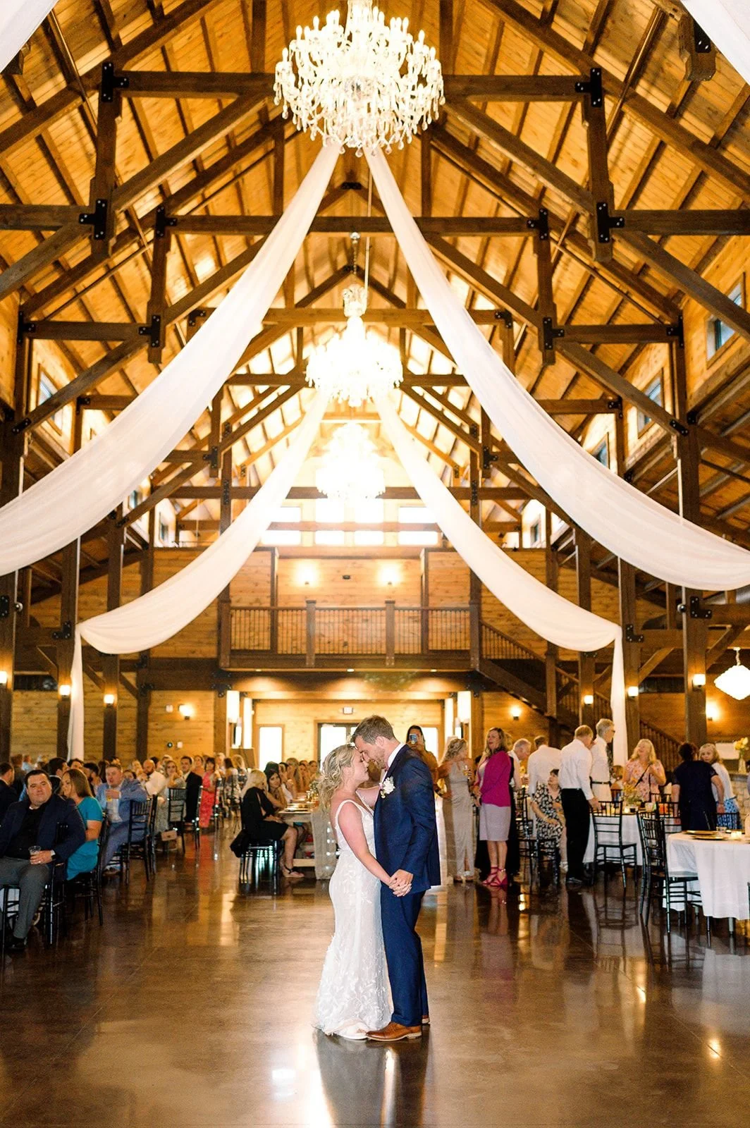 Romantic first dance at an elegant wedding reception near Cincinnati.