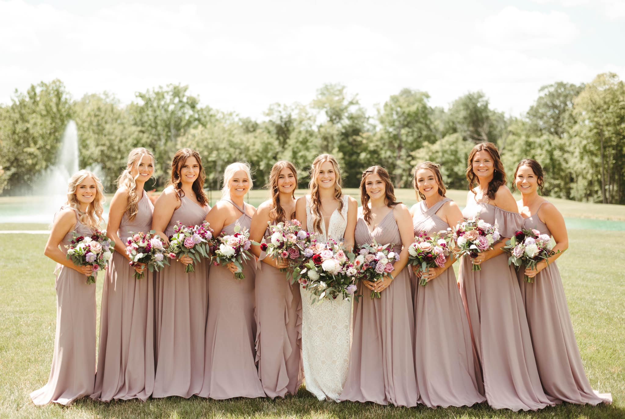 Brides maid dresses in dusty rose