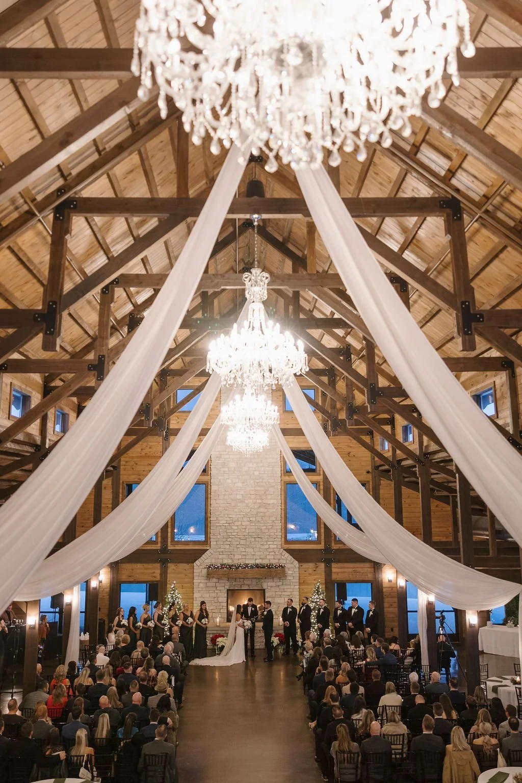 Indoor wedding reception at Hanover Reserve, a wedding venue near Cincinnati with heating and air conditioning