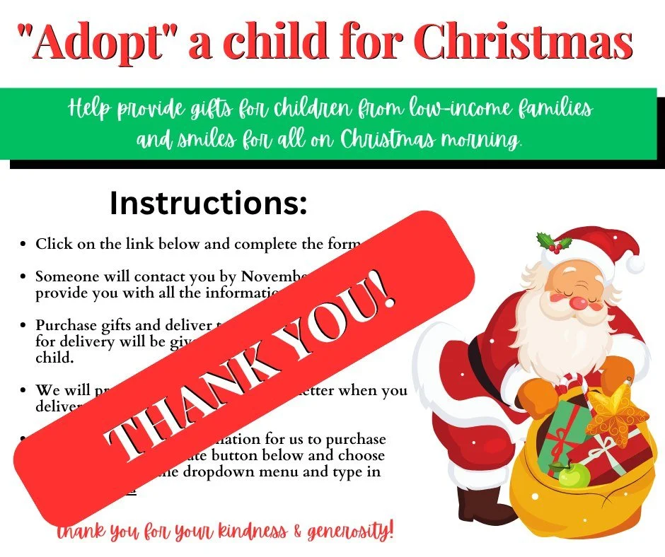🎄 Option 1 &ndash; Warm &amp; Heartfelt (great for Facebook or newsletter)
A heartfelt thank you to everyone who so generously &ldquo;adopted&rdquo; children from low-income families in Gurley &mdash; because of you, every single child who applied h