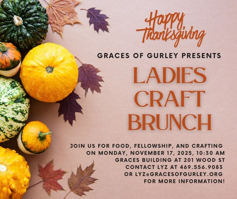 Come let us show you just how thankful we are for our wonderful neighbors! 🧡 We love gathering each month to share food, laughter, and a little creativity together. Join us Monday, November 17th, 10:30 AM at the Graces building &mdash; we can&rsquo;