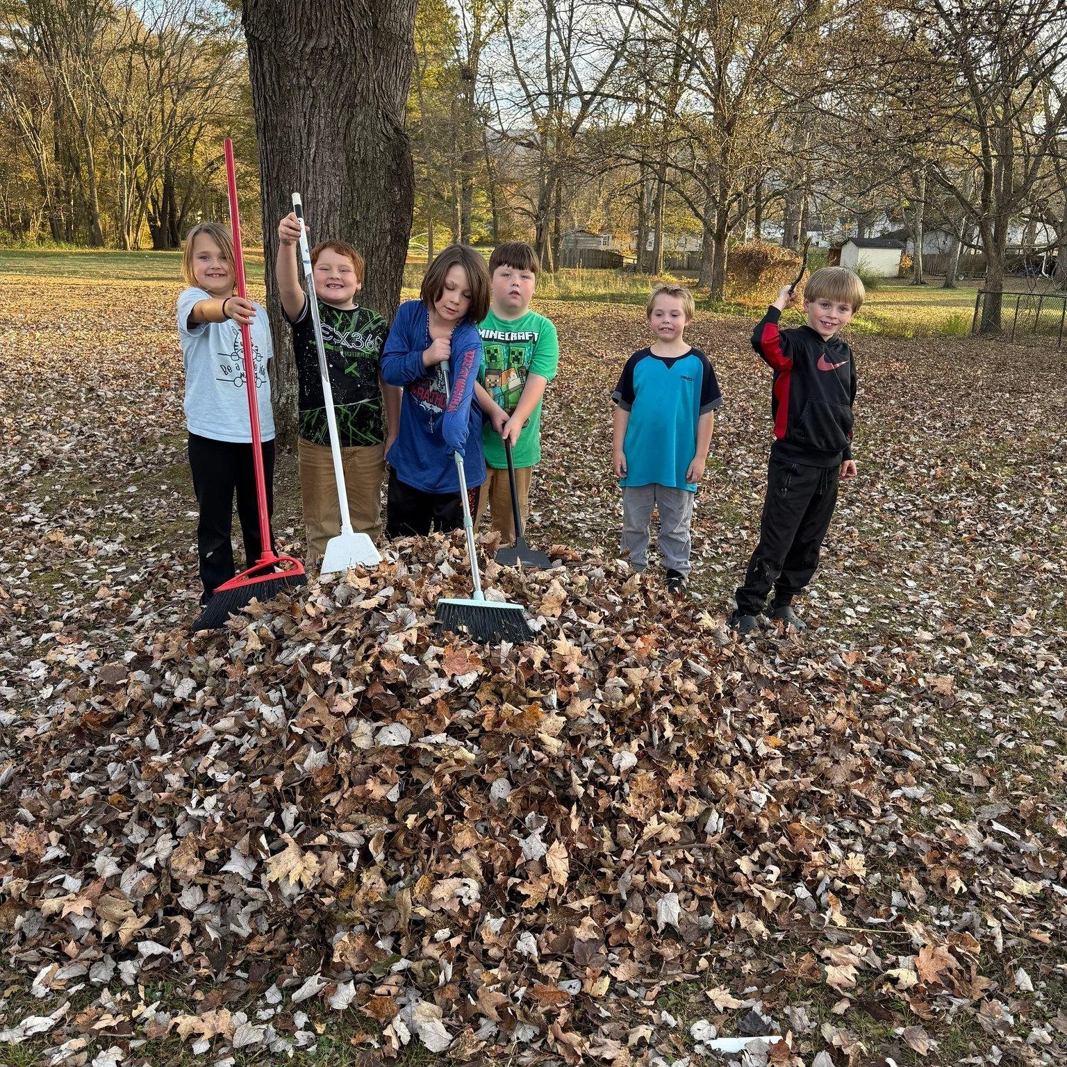Our Jacob's Ladder minis ALWAYS love playing in the leaves! Thankful to our leaders who get them outside to run and play after their Bible story, Snack, and Table Talk Time!