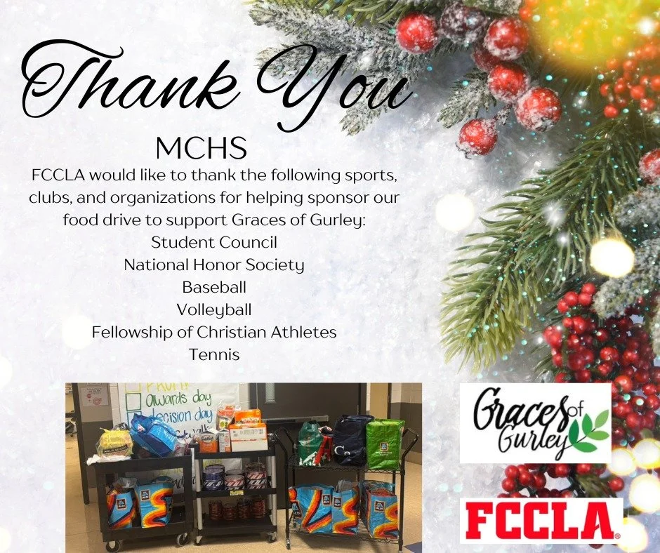 Thank you to Beth Husband for organizing this annual food drive to help us fill our Christmas food boxes and provide snacks for our Jacob's Ladder Youth Mentor program in 2026. Thanks to all the students who donated. We appreciate you!!!