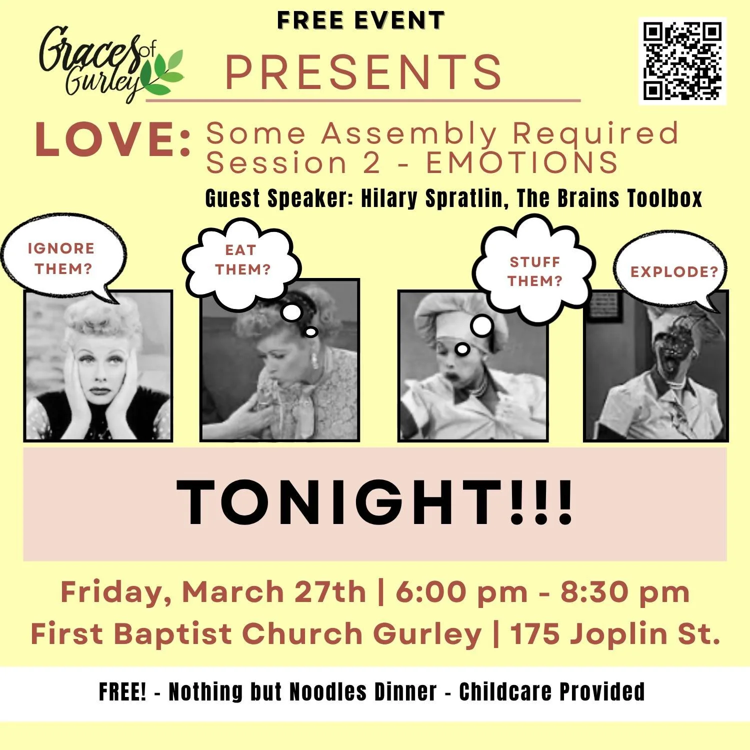 Ladies, join us tonight for this FREE event! 💛
Think of it as a night out with friends&mdash;great food, lots of laughter, and real, helpful insight along the way. Hillary has a gift for making important topics feel approachable and fun, with videos