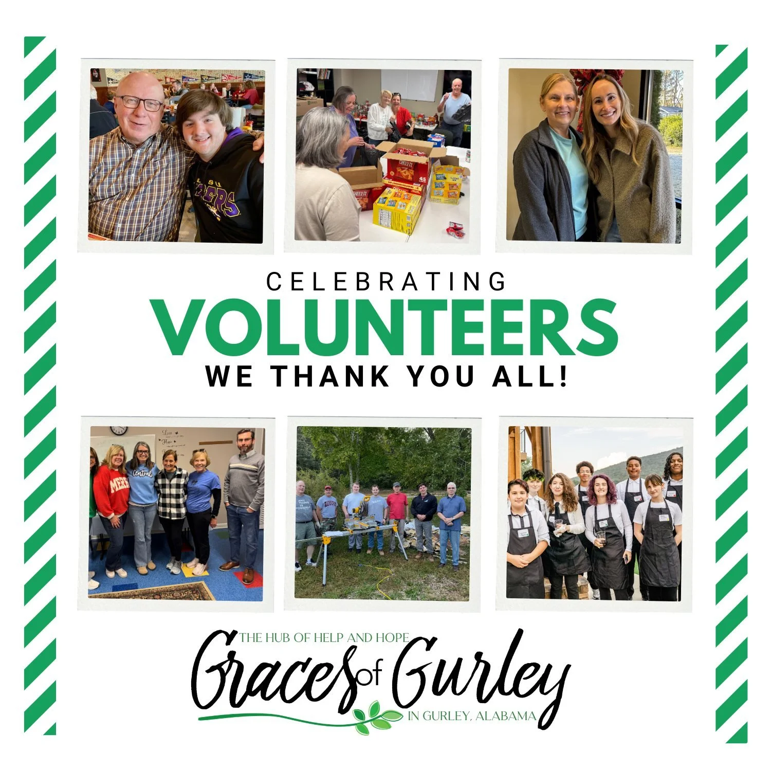 💛 VOLUNTEER APPRECIATION MONTH 💛
As this month comes to a close, we want to take one more moment to say thank you to ALL of our incredible volunteers.
Each year, over 300 volunteers show up with willing hands and open hearts&mdash;and Graces of Gur