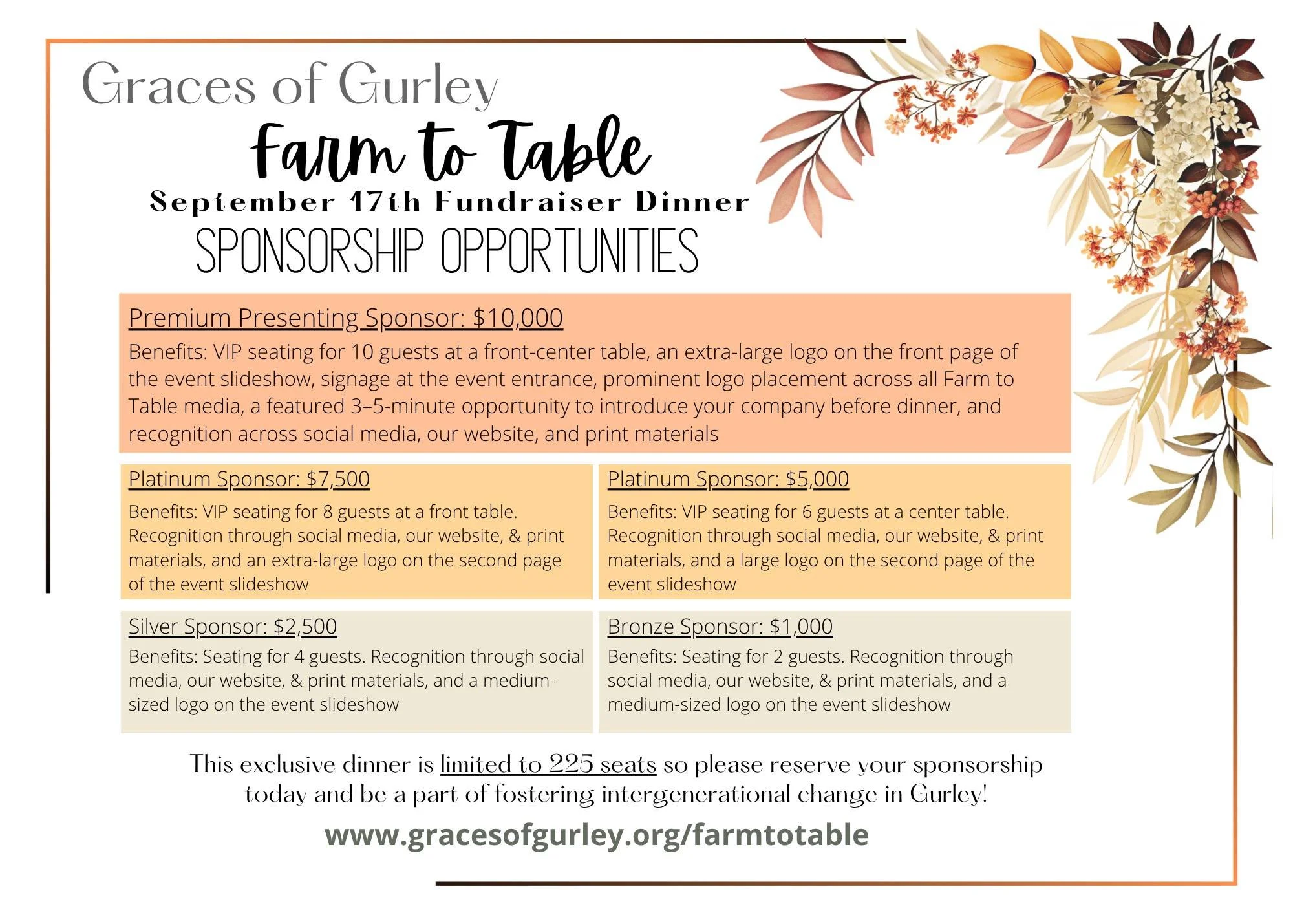 It&rsquo;s that time again&hellip; 🌿✨
We&rsquo;re gearing up for our annual Farm to Table Fundraiser Dinner, and sponsorships are now open!
This event is always a beautiful evening of community, connection, and purpose&mdash;and this year will be no