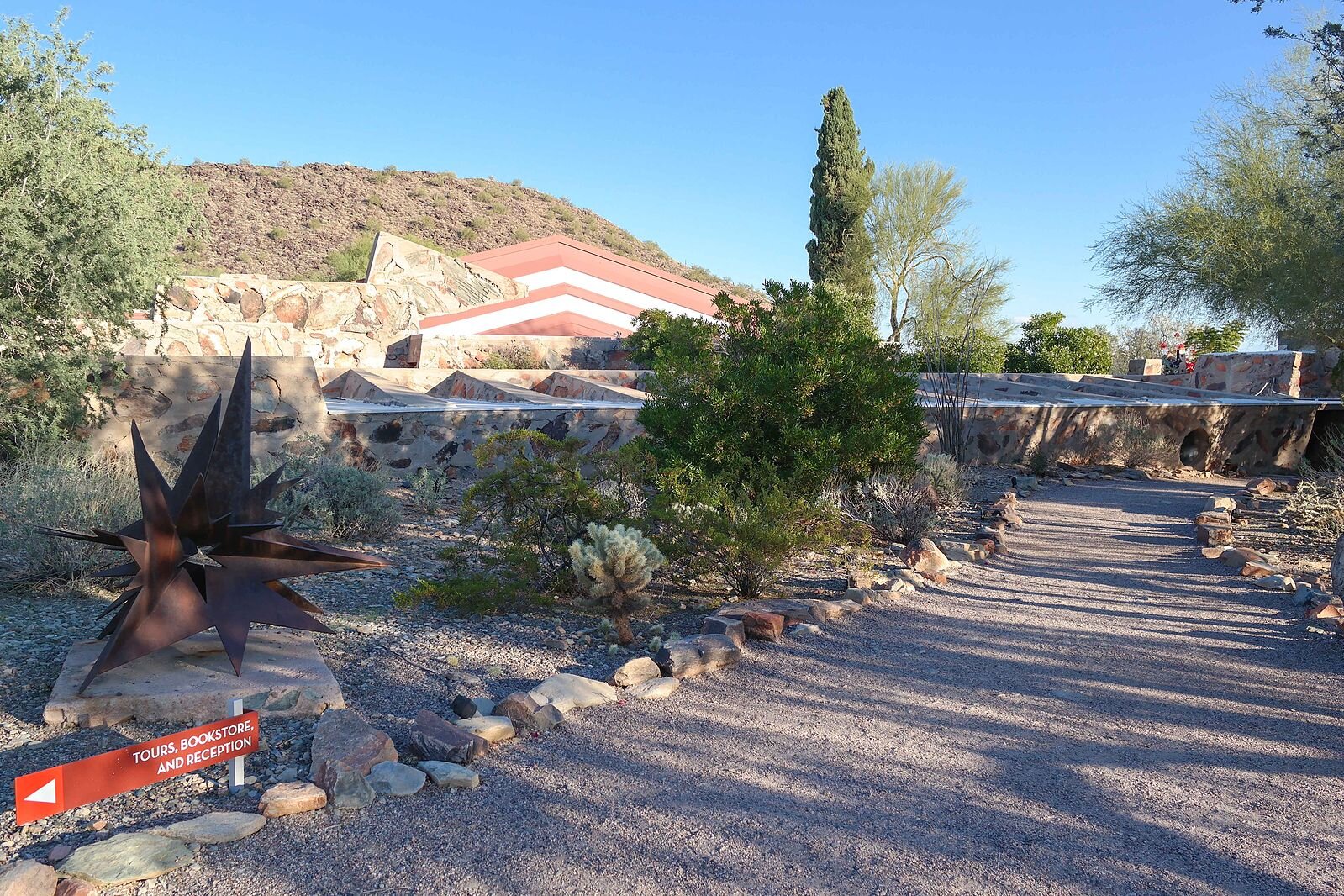 Here is Wright’s home, Taliesin West, set in the desert mountains. 