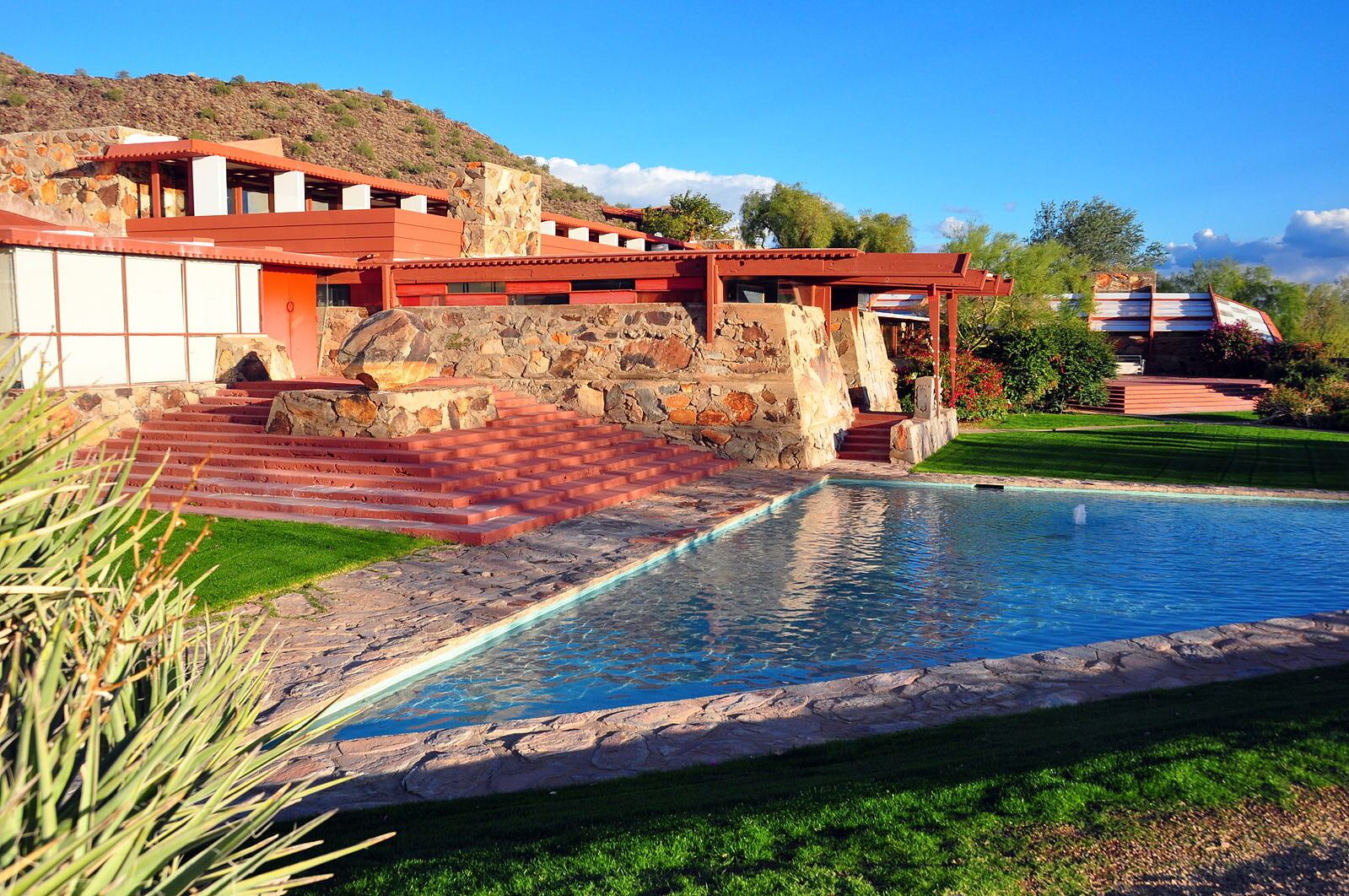  Here is Wright’s home, Taliesin West, set in the desert mountains. 