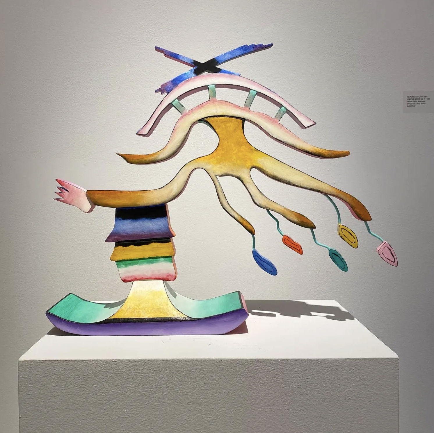 Ida Kohlmeyer, Circus Series 3D #1, 1989, mixed media on wood, 18 1/2 x 22 1/2 x 5 in. Courtesy of Jerald Melberg Gallery.