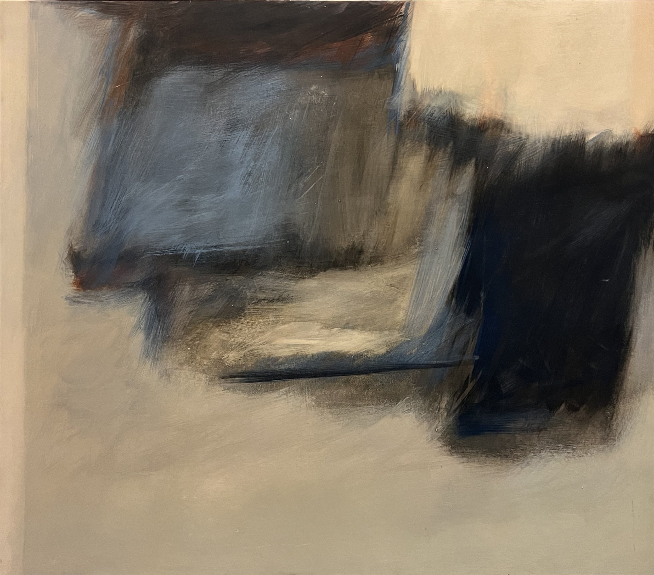 Transitive, 1959, oil on masonite. Gift of Patricia Cade, BRAHM Permanent Collection, 2015.05.02.