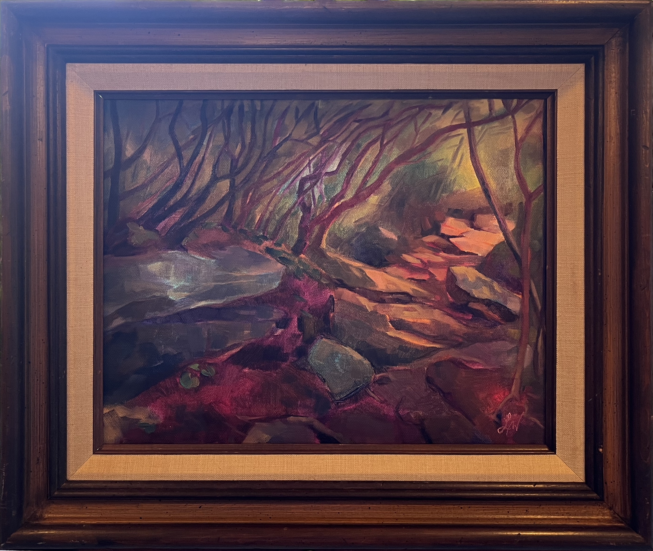 lauren waterworth rhododendron tunnel on rough ridge oil on canvas.png