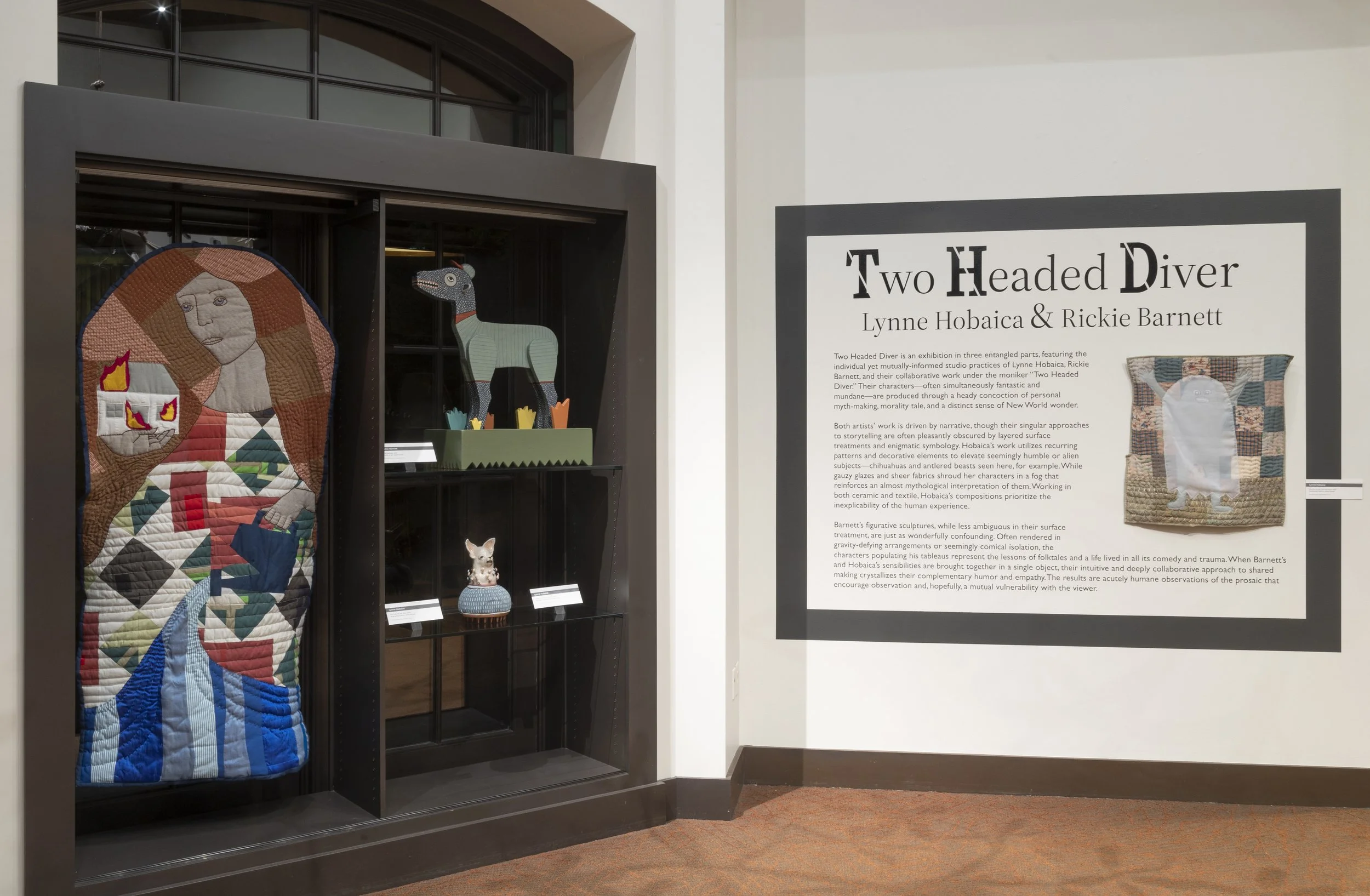  Installation View,  Lynne Hobaica &amp; Rickie Barnett: Two Headed Diver   (May 11- November 2, 2024), Blowing Rock Art &amp; History Museum. Photo: Josh White 
