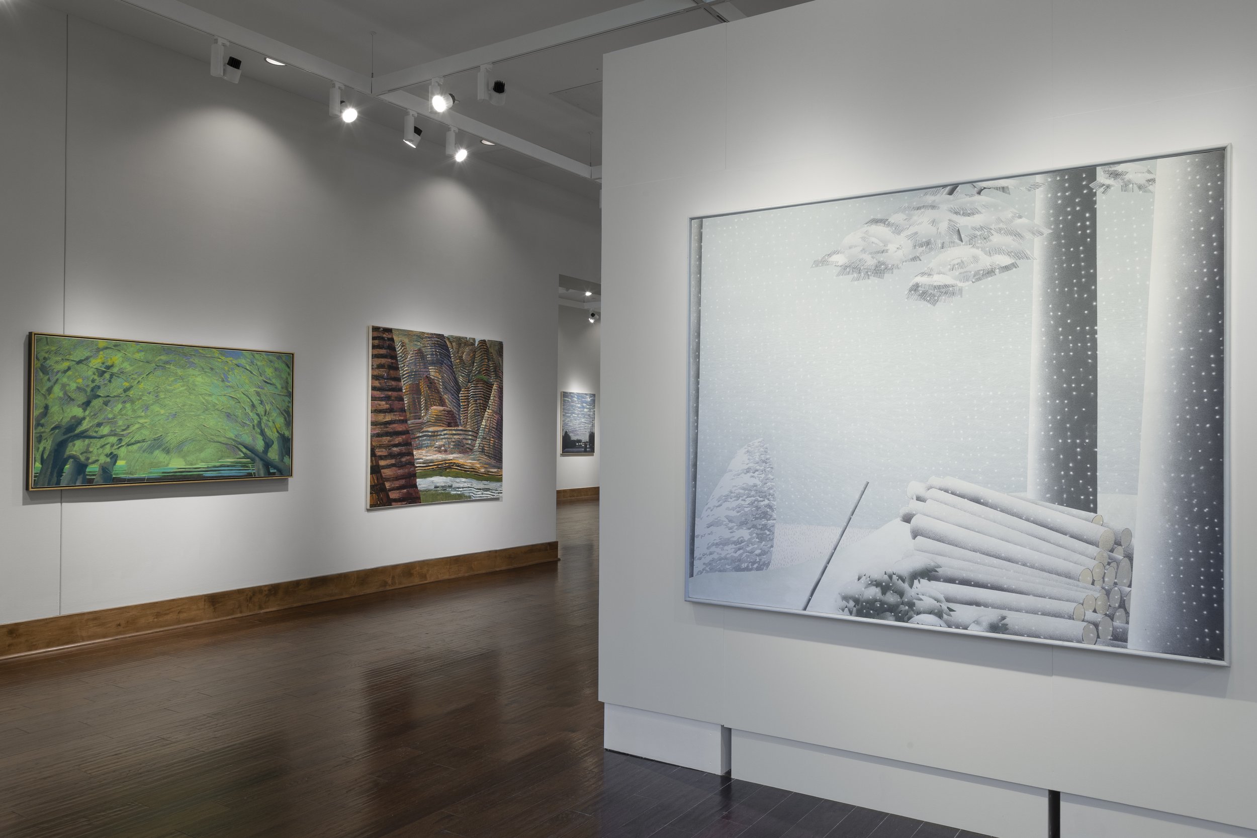  Installation View,  The Hard Edge &amp; The Soft Line: A Retrospective of Maud Gatewood  (June 28 - January 5, 2025), Blowing Rock Art &amp; History Museum. Photo: Josh White 
