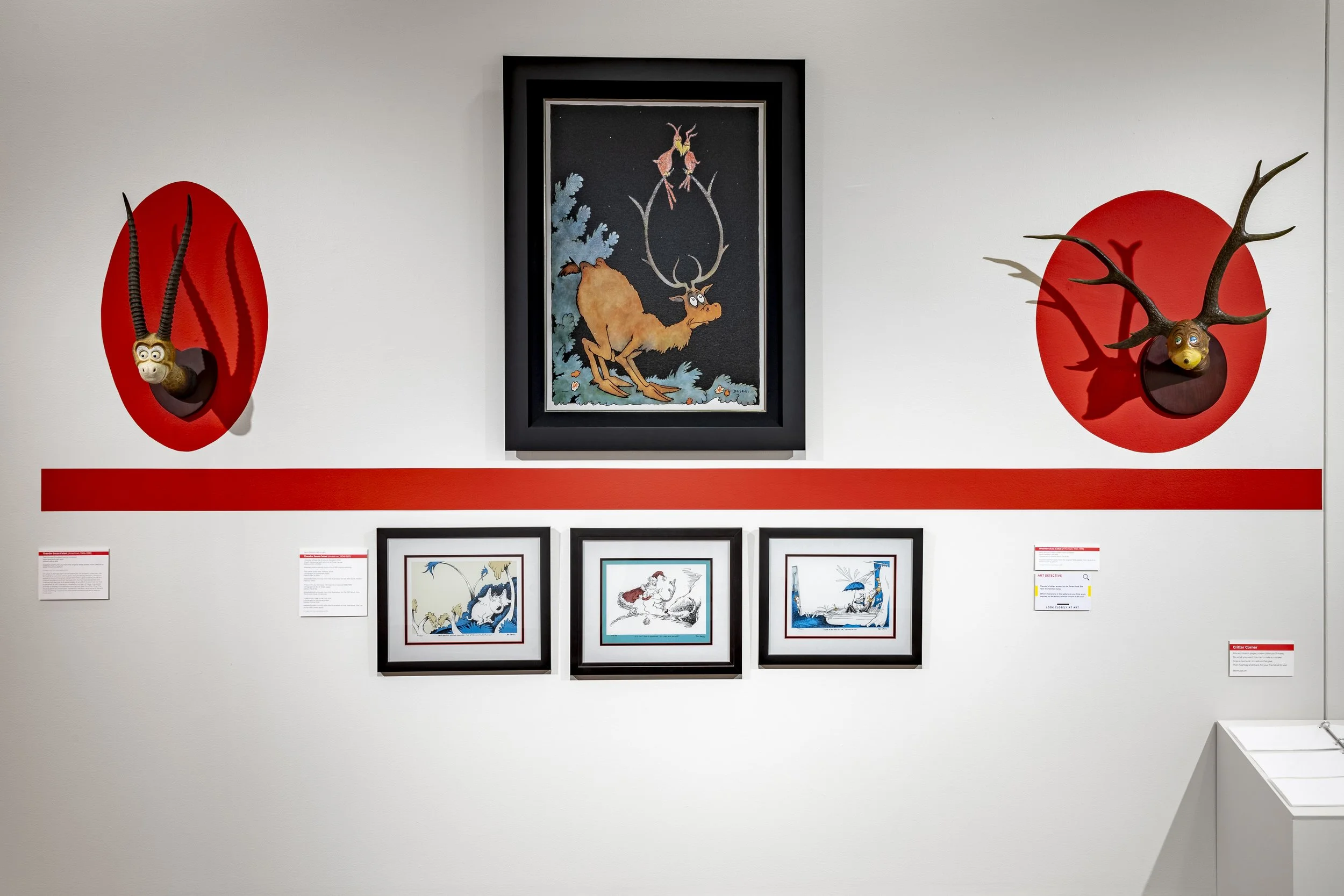  Installation View,  The Reading Room: From Seuss to Geisel &amp; Back Again  (February 24 - June 9, 2024), Blowing Rock Art &amp; History Museum. Photo: Josh White 
