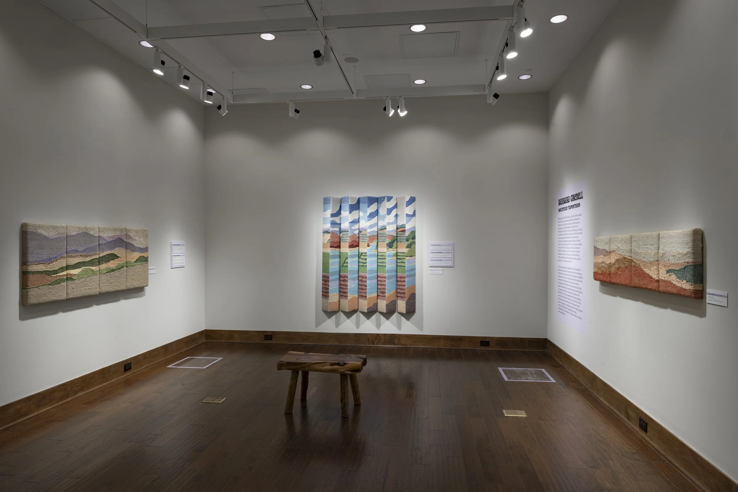  Installation View,  Barbara Grenell: Mountain Tapestries  (May 9 - October 11, 2026), Blowing Rock Art &amp; History Museum. Photo: Josh White 