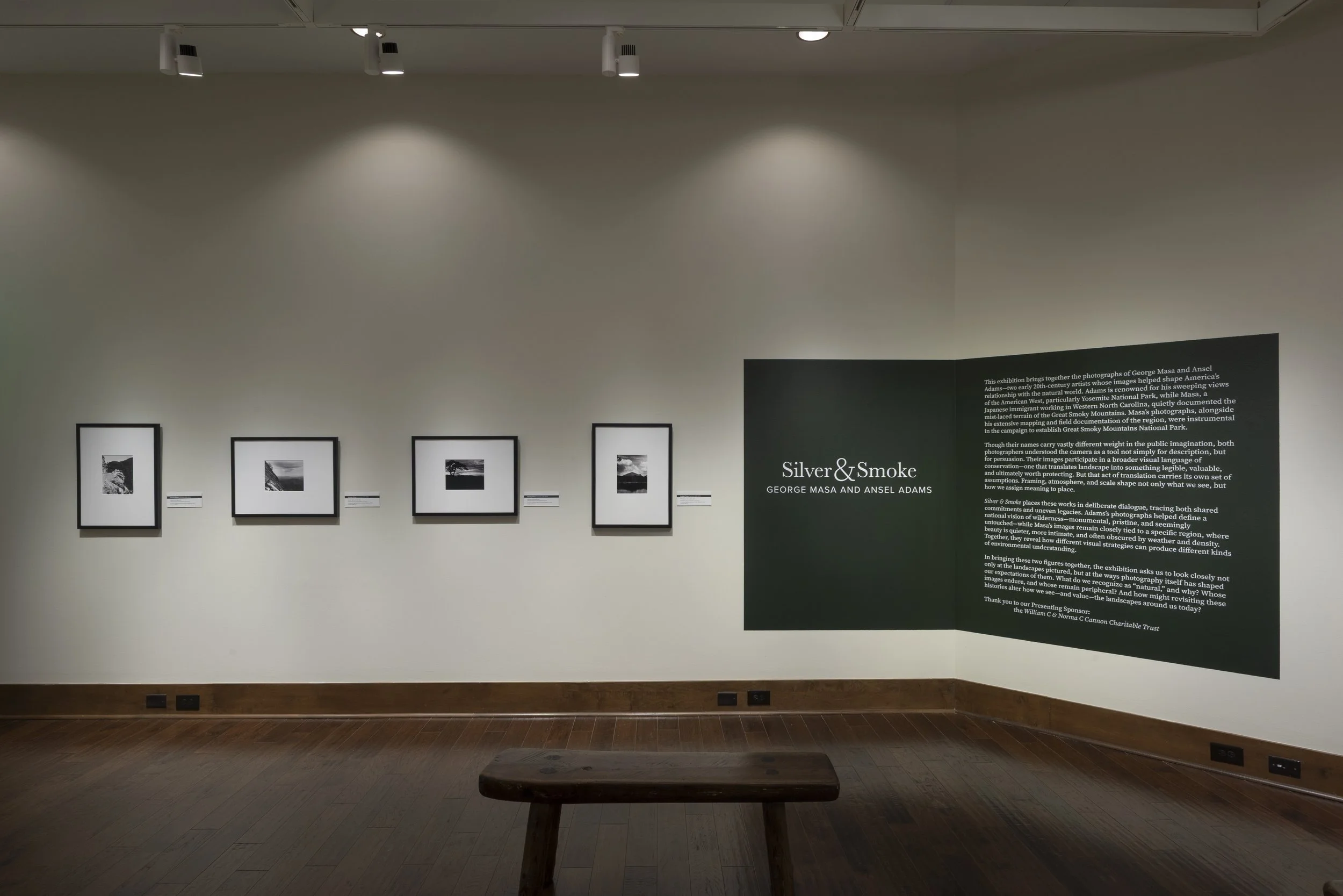  Installation View,  Silver &amp; Smoke: George Masa &amp; Ansel Adams  (May 9 - October 4, 2026), Blowing Rock Art &amp; History Museum. Photo: Josh White 
