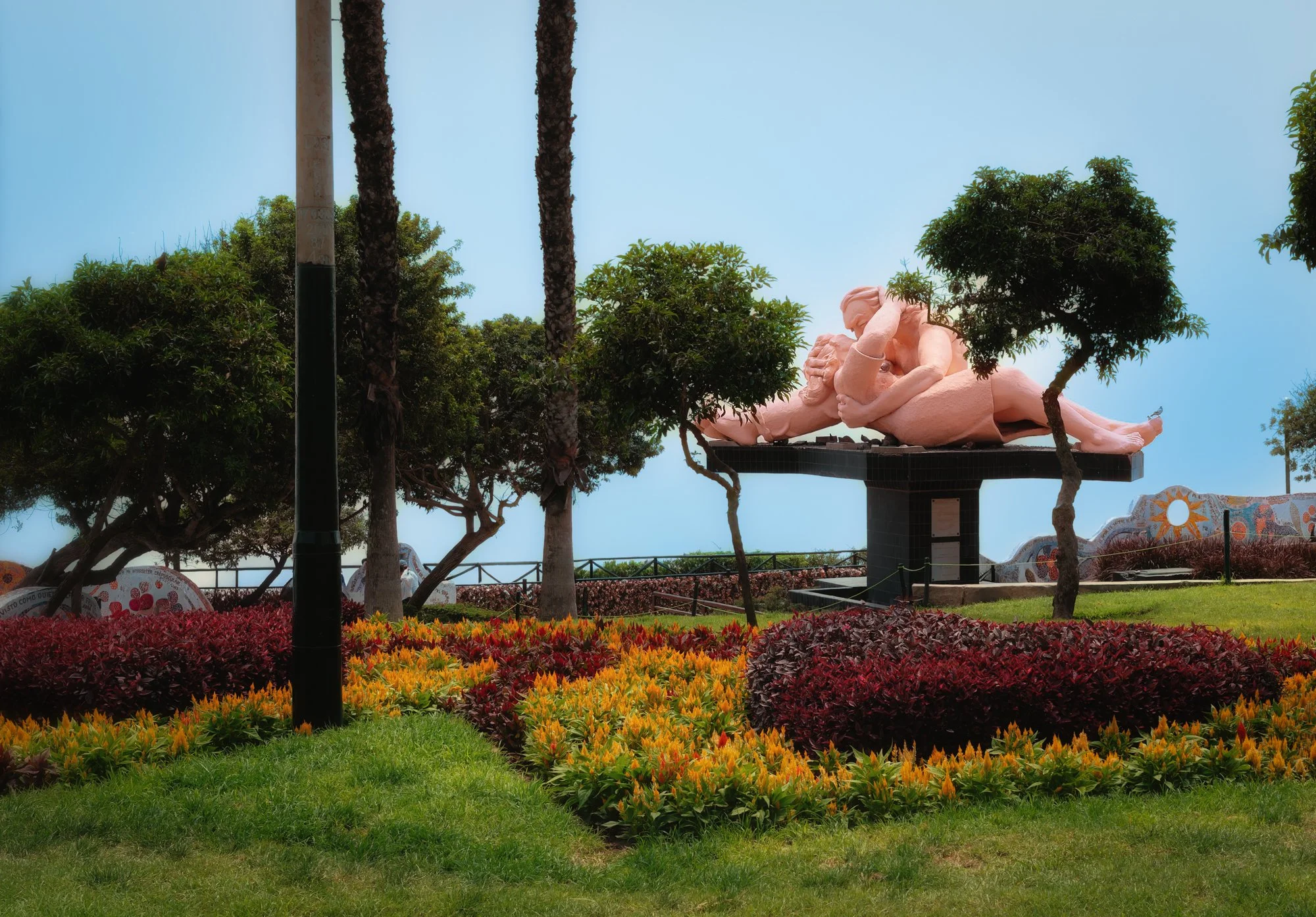 Lima, Peru. Yes this sculpture is what you think it is.  Located in one of the most popular coastal areas in Lima, the piece is entitled "Monument to Love."