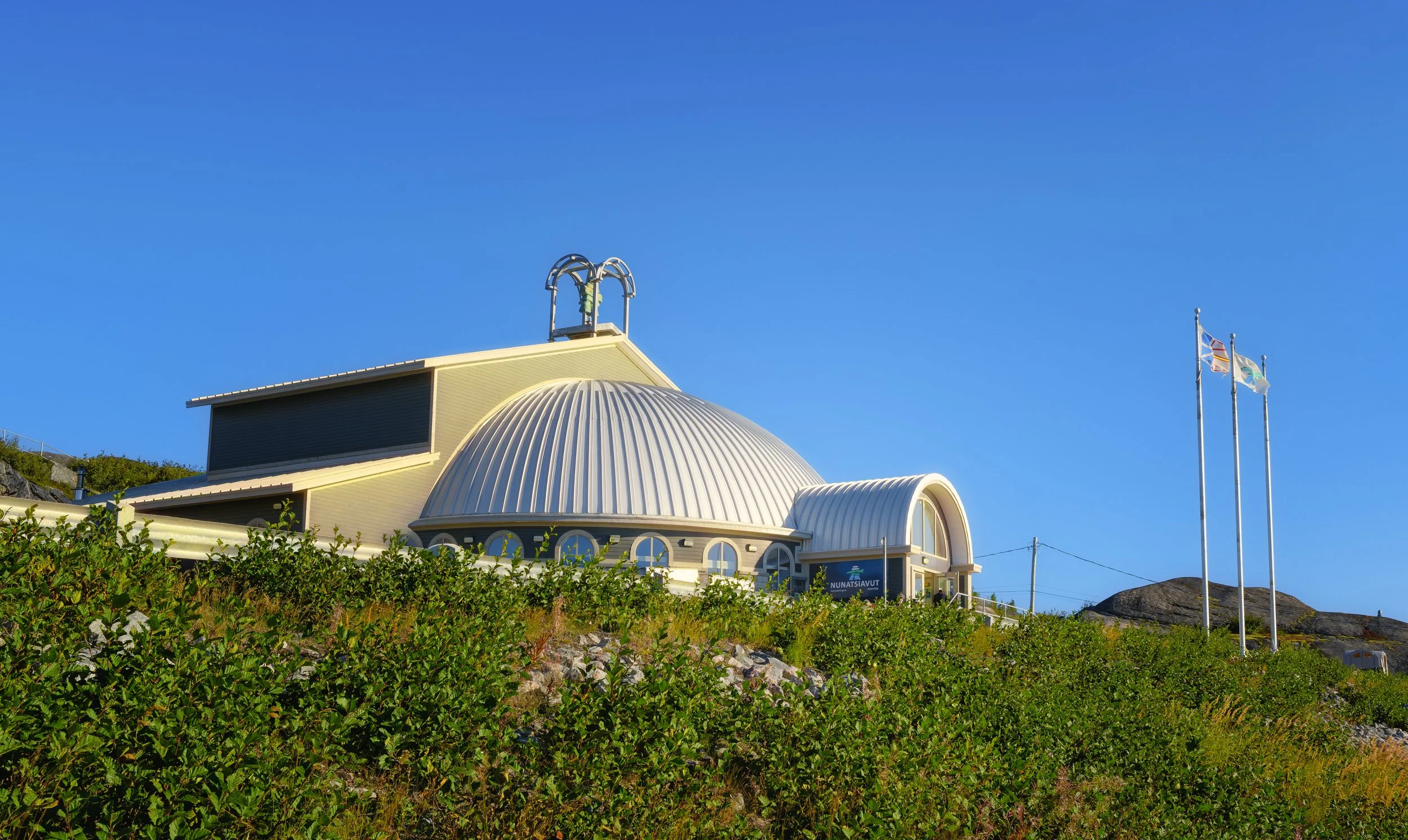 Nunatsiavut Assembly building. Nunatsiavut, "Our Beautiful Land",  is the name chosen by the Labrador and North-Eastern Quebec Inuit for the lands they self-govern.
