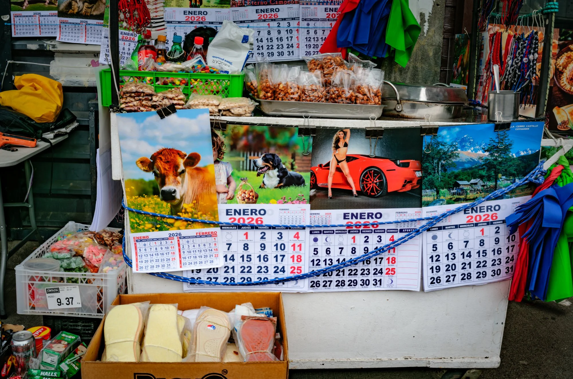 Punta Arenas.  Another street vendor.  I am still in awe of his inventory selections.  