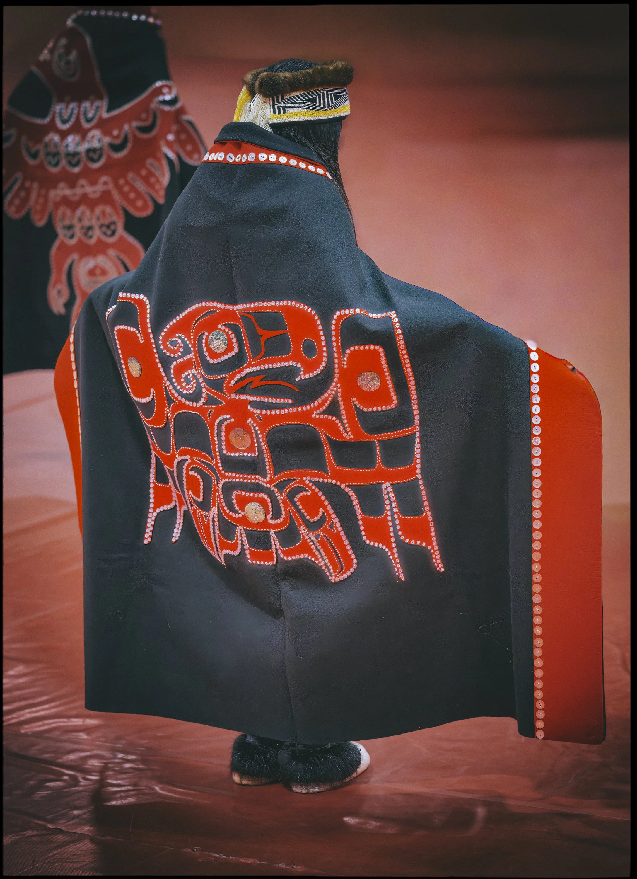 Kake clothing with traditional icons.