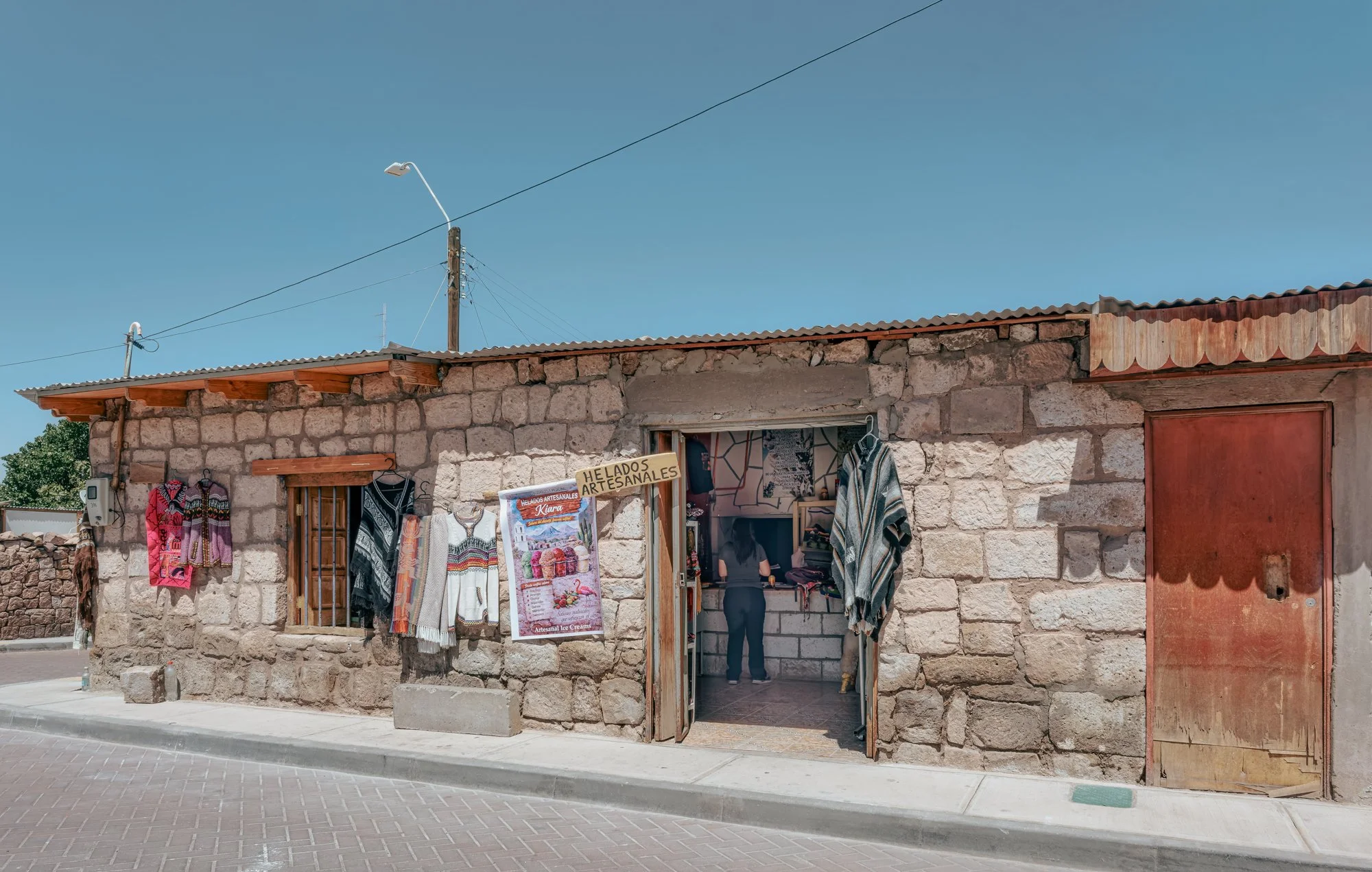 Atacama desert, Chile.  Ice cream store.  Definitely needed in the desert. 