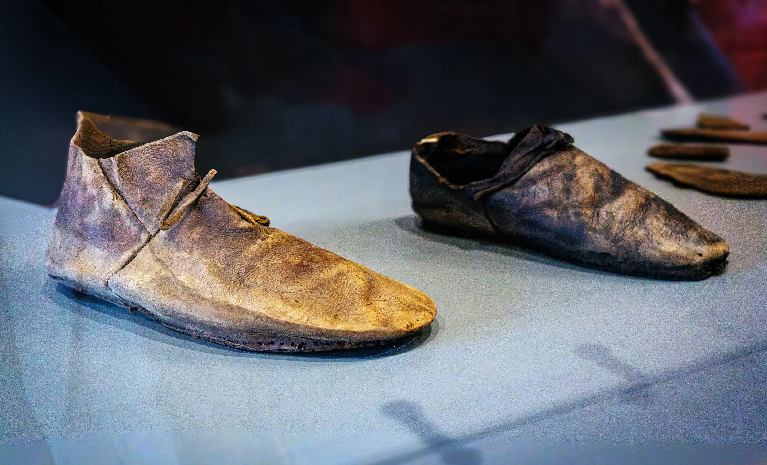 I was fascinated by the Basque whalers' shoes. Look at how narrow and delicate they are. Whaling paid very well as the whale oil supplied lamp fuel, soap, and tanning oil to Europe.