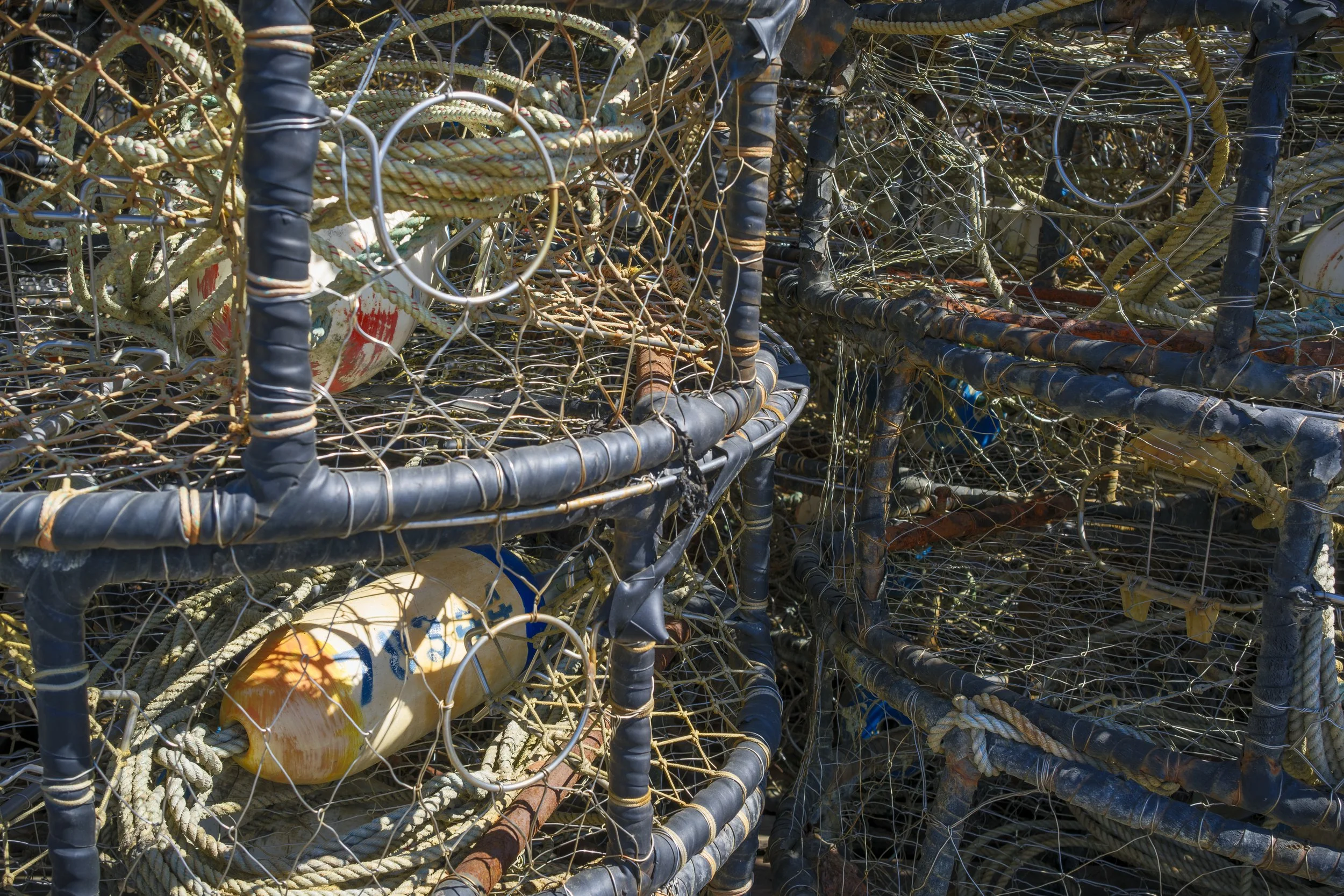 Lots of traps and other fishing related tools near the docks.