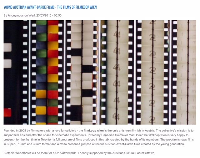 Yound Austrian Avant-Garde Films 2016