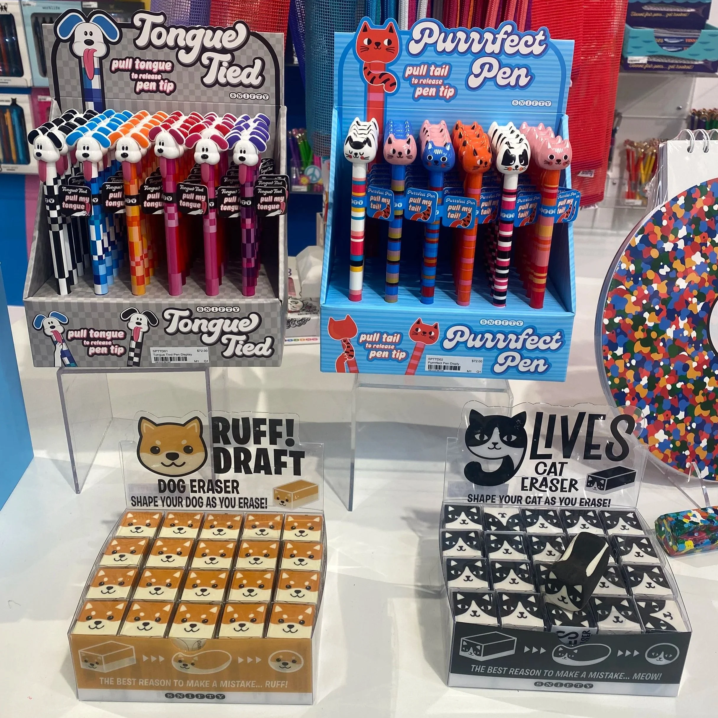 Snifty - Pens and Shape-Shifting erasers for dog and cat lovers