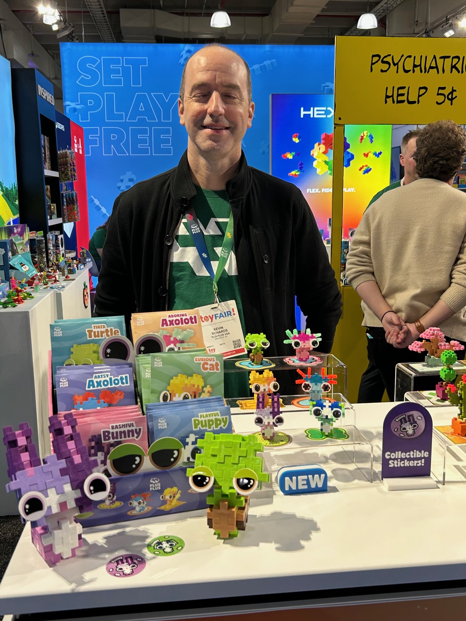 Kevin from Plus Plus with the new Playful Pet Packets - also a fave from Atlanta...