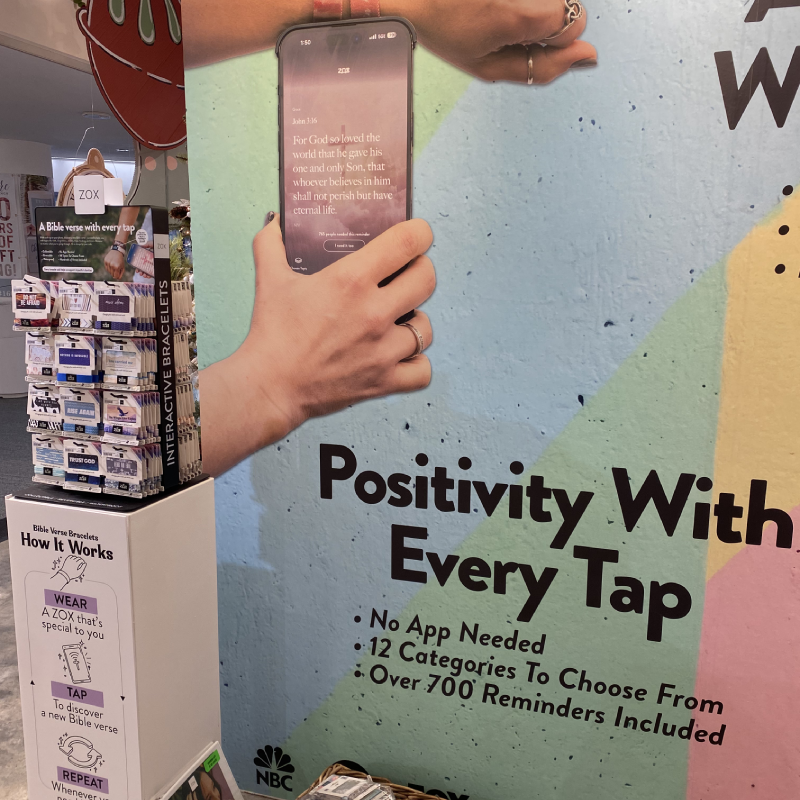 New line!  ZOX - interactive bracelets spreading positivity with every tap of your phone!