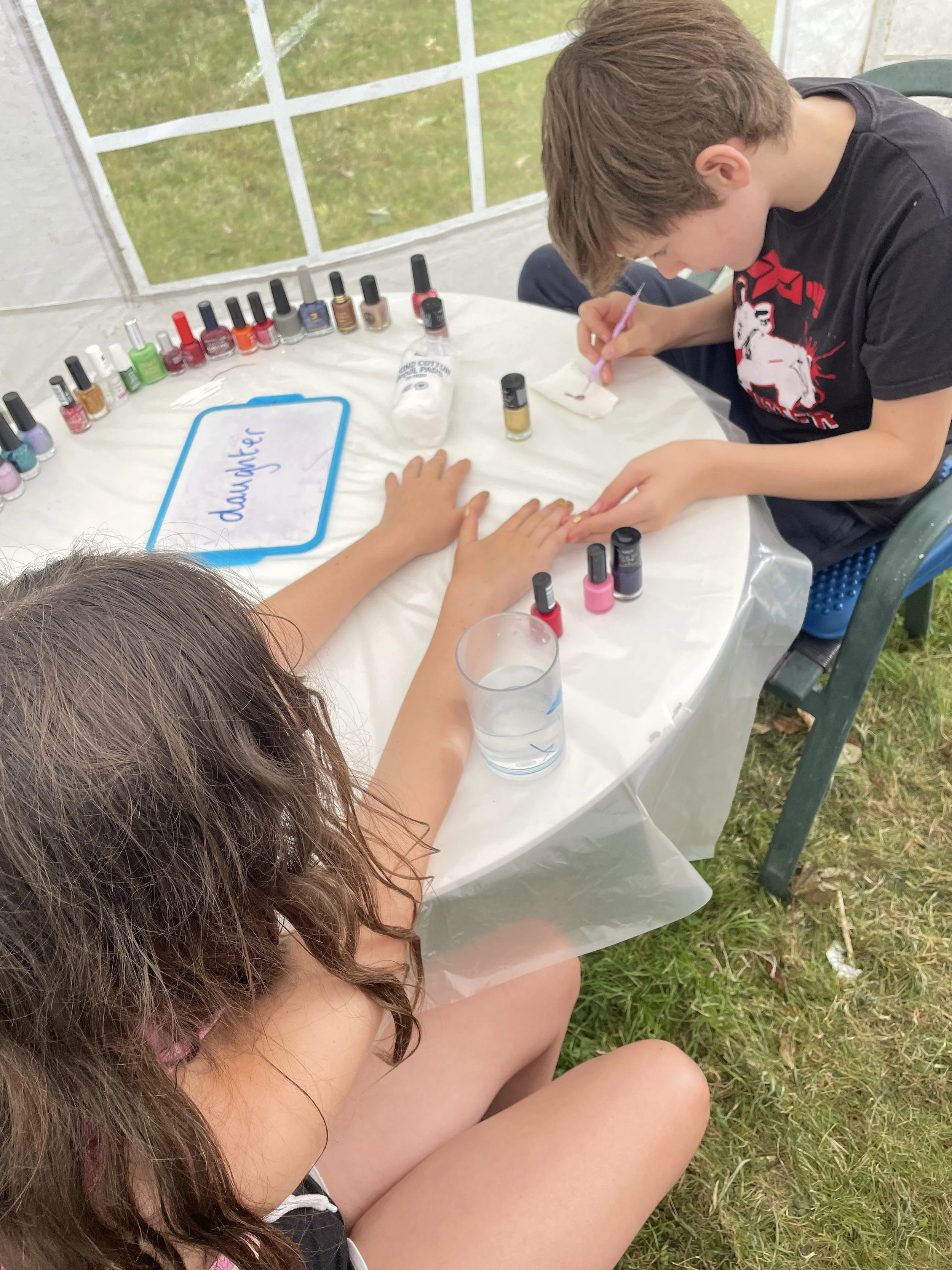 Spelling through nail-painting