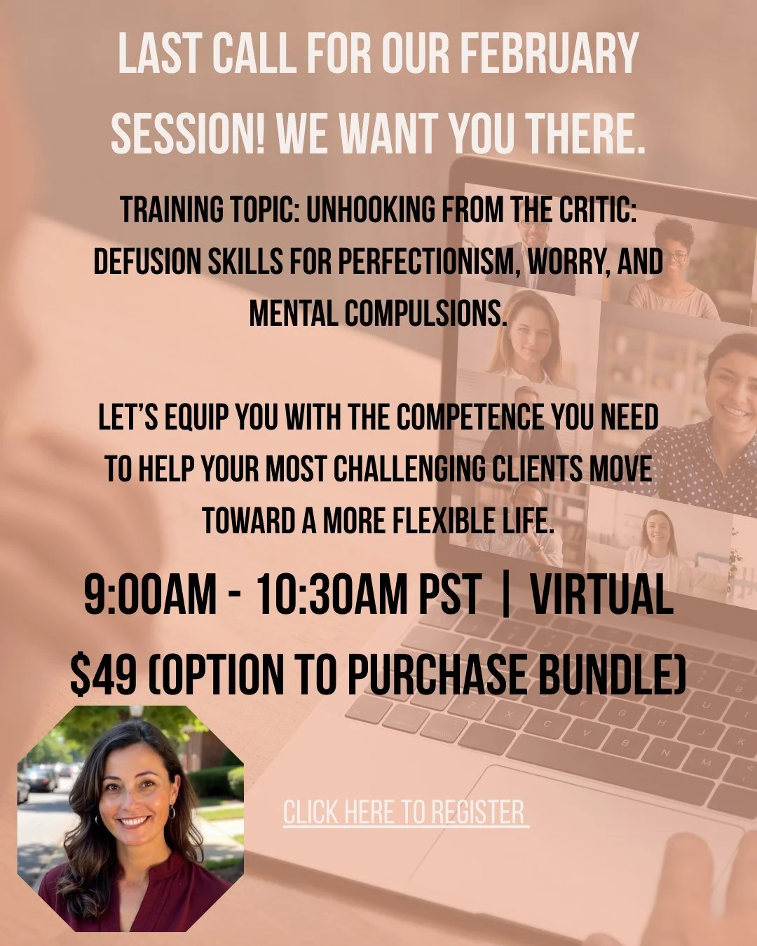 Last Call! Stop feeling "stuck" with your most complex cases. Join our clinician community to master the tools that move clients toward psychological flexibility. If you're ready for hands-on role-play and personal application in a supporti