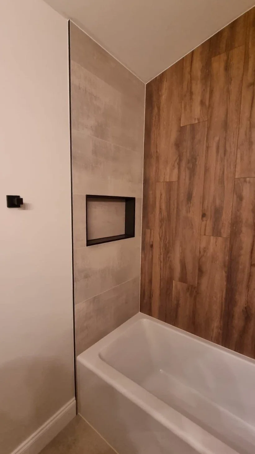 bathroom remodeling, bathroom mitigation rebuild, bathroom remodel ideas, bathroom restoration, water damage restoration, realtors, bathroom repairs, tile installation, vanity replacement, brand new bathroom, modern bathroom ideas, black hardware