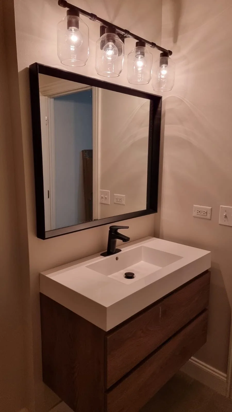 bathroom remodeling, bathroom mitigation rebuild, bathroom remodel ideas, bathroom restoration, water damage restoration, realtors, bathroom repairs, tile installation, vanity replacement, brand new bathroom, modern bathroom ideas, black hardware