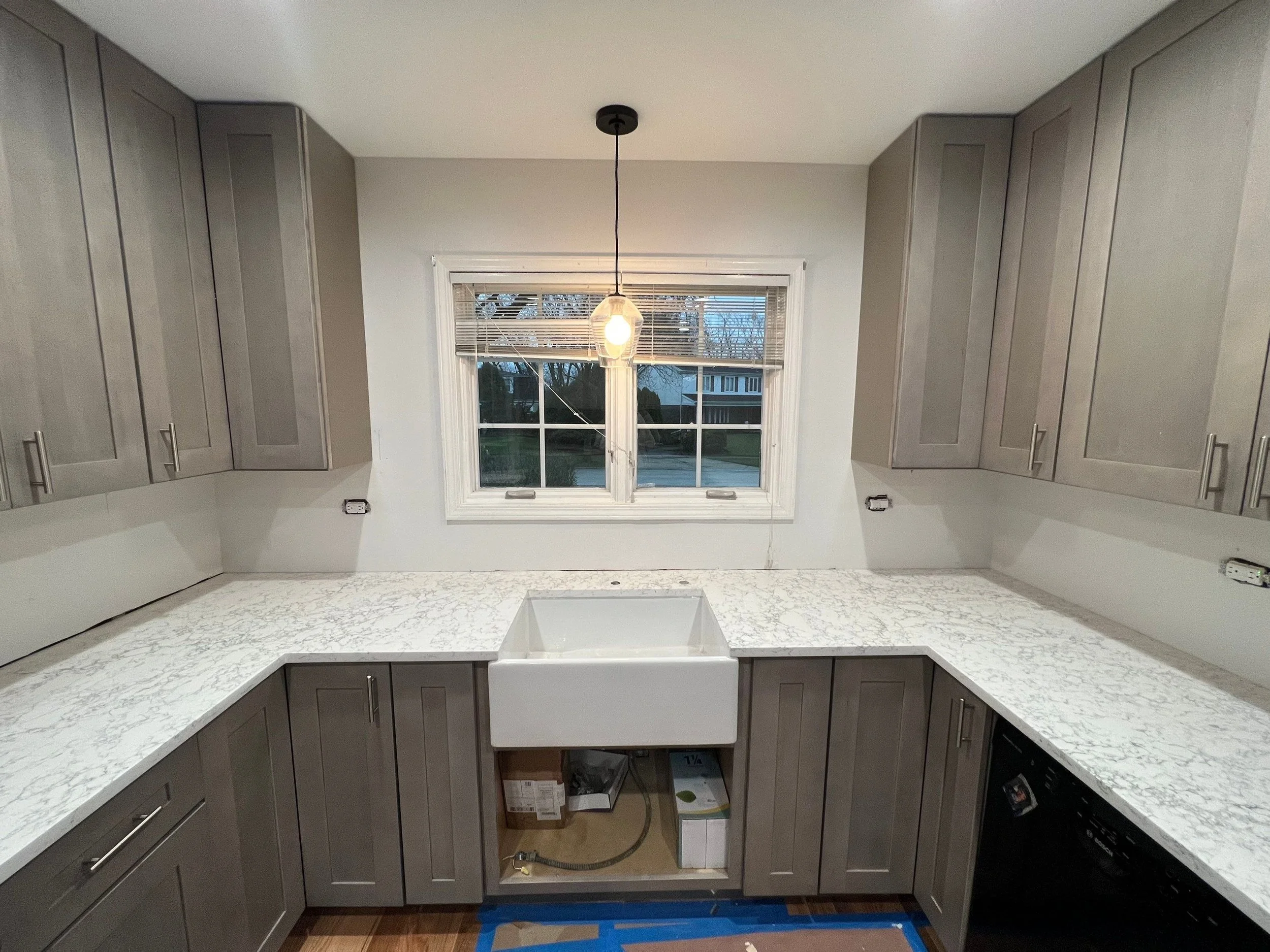 kitchen remodel, kitchen renovation, countertop installation, custom cabinets, farmhouse sink installation, kitchen remodeling services, kitchen repair, kitchen cabinet installation, custom countertop, caesarstone arabetto, neutral kitchen ideas