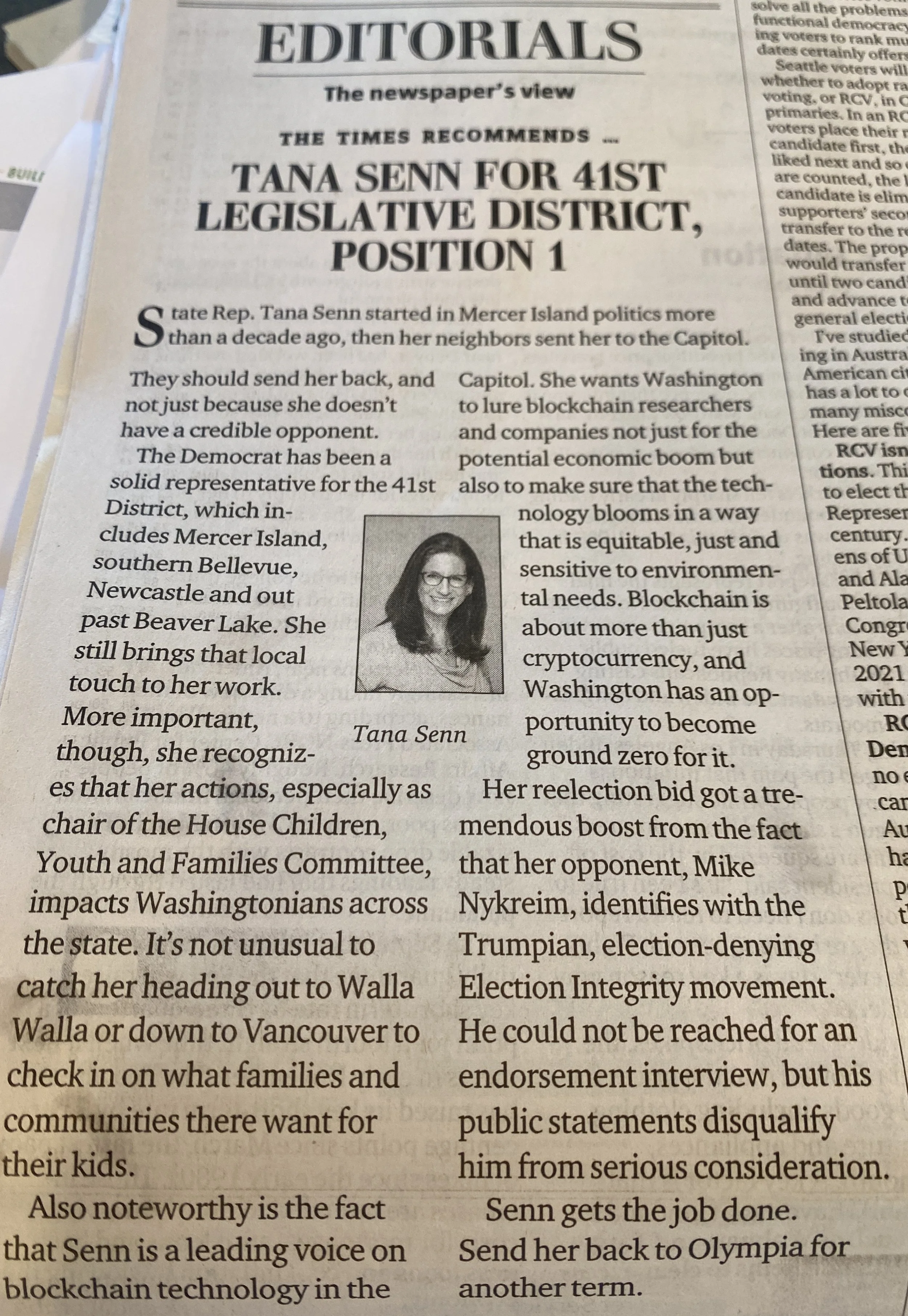 “Senn gets the job done.” ~ The Seattle Times