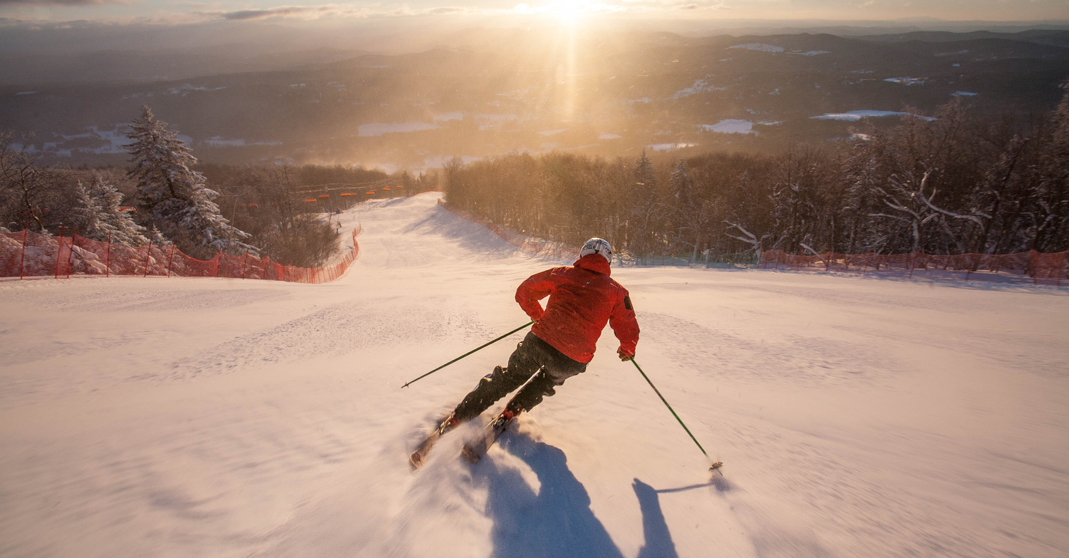 Skier on Stowe trail
